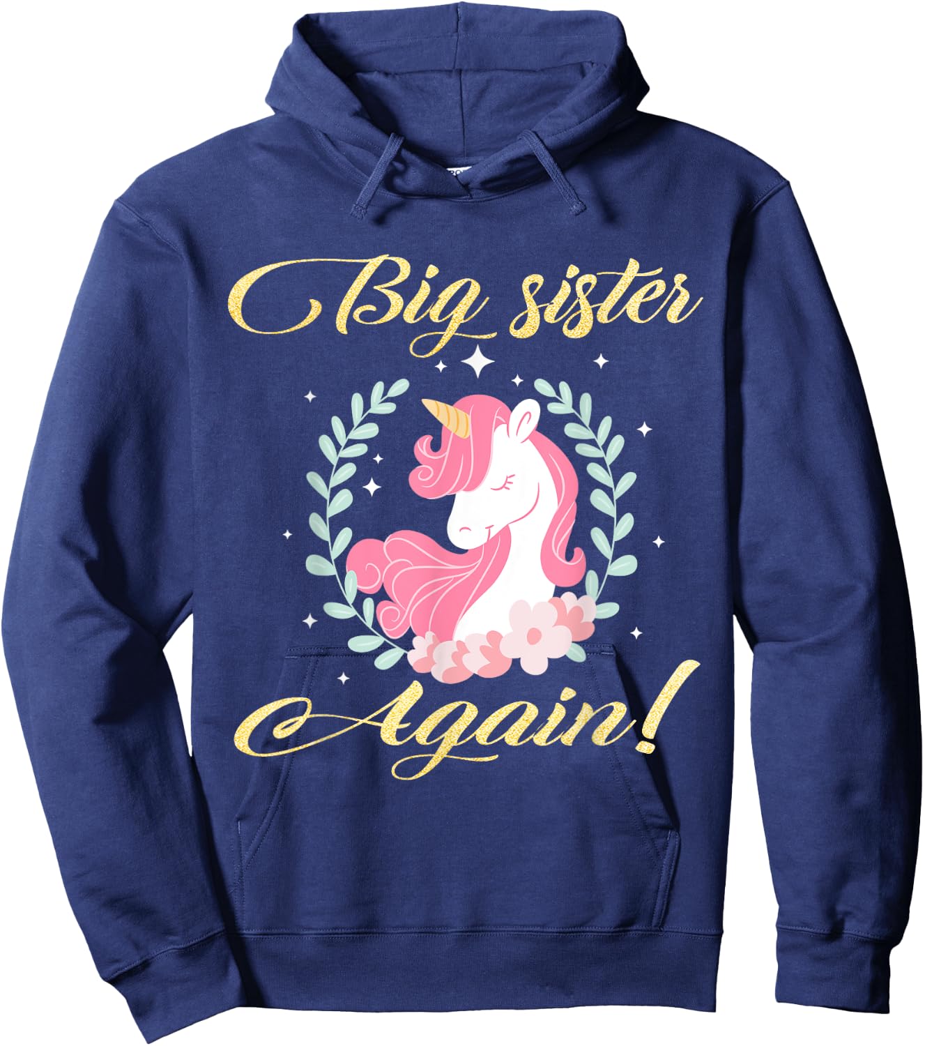 Big Sister Again Unicorn Hoodie - Hoodie | Navy