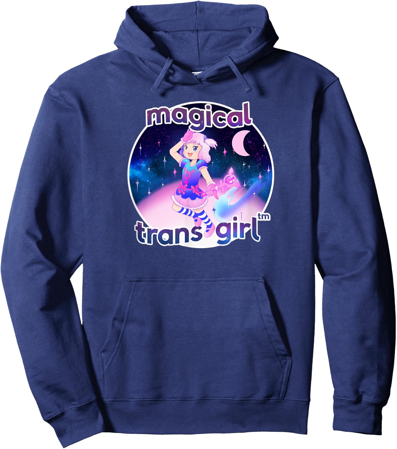 Magical Trans Girl Kawaii Trans Pride Premium , black Hoodie - Hoodie | Navy