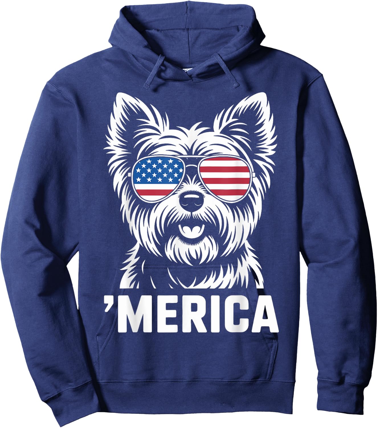 Yorkshire Terrier 4th of July ‘Merica Patriotic Hoodie - Hoodie | Navy