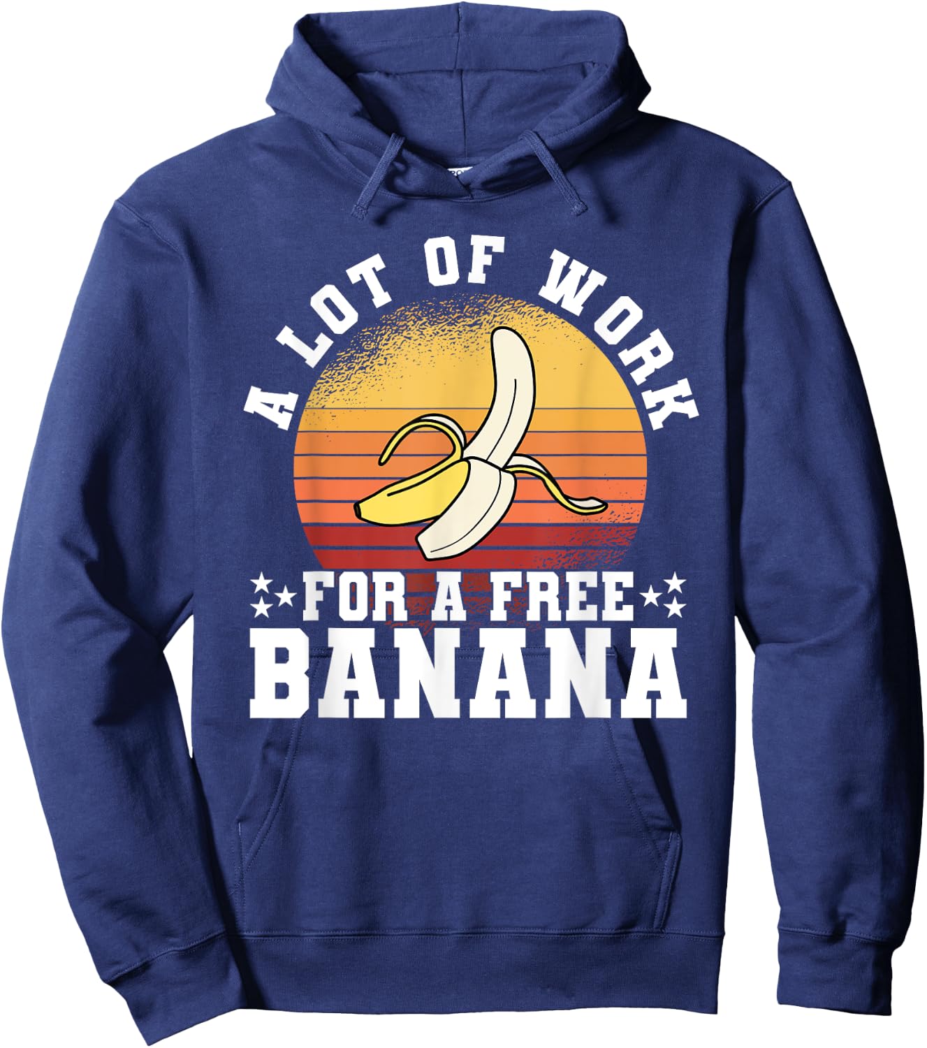 A Lot Of Work For A Free Banana Funny Running Marathon Retro Hoodie - Hoodie | Navy