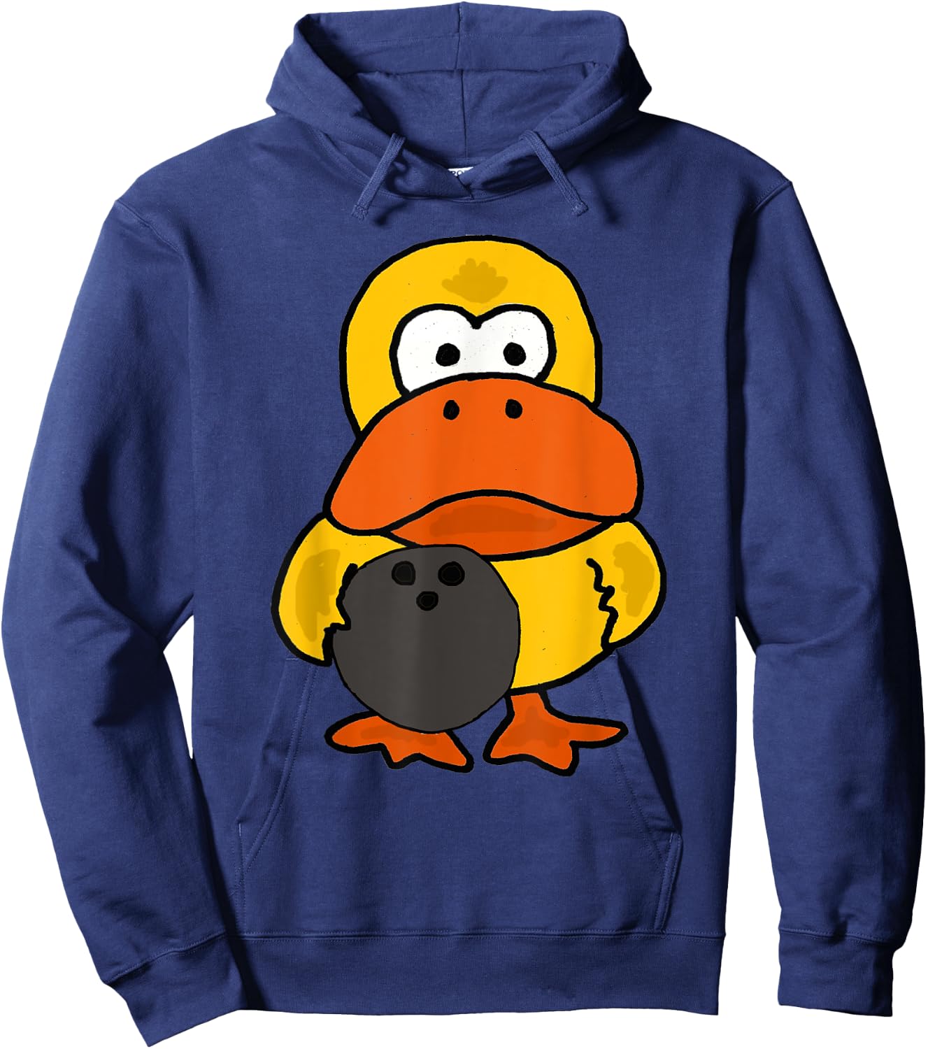 SmileteesSports Funny Duck Bowling Cartoon Hoodie - Hoodie | Navy