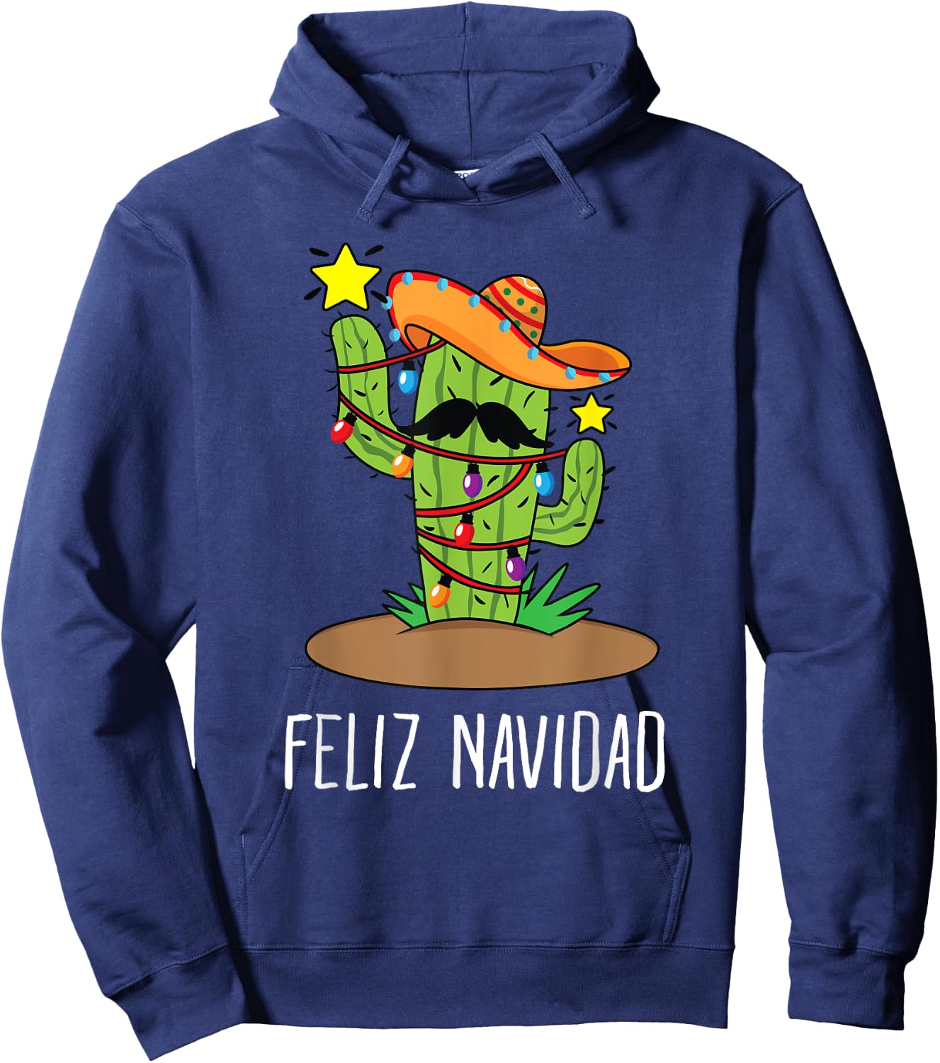 Feliz Navidad Cactus - Mexican Tree Christmas In July Hoodie - Hoodie | Navy