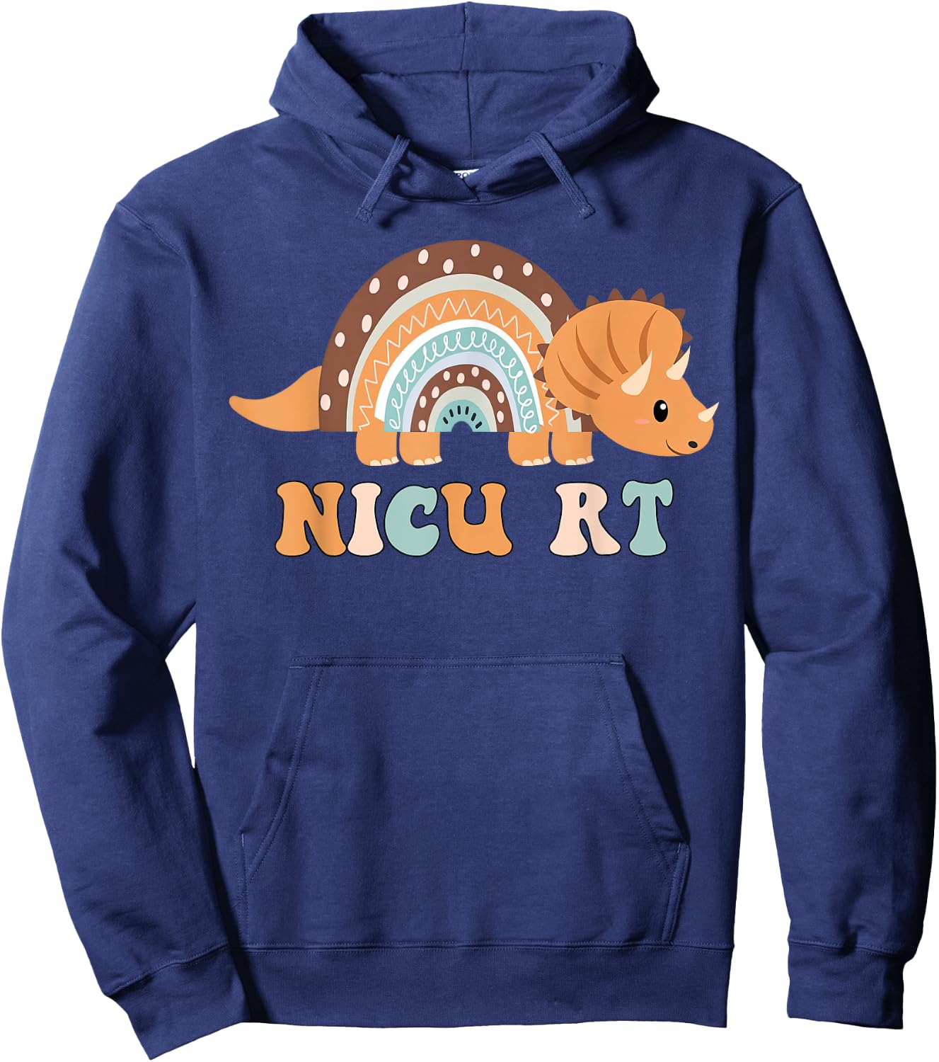 T-rex Dinosaur NICU RT Neonatal Respiratory Therapist , Small, Black Hoodie - Hoodie | Navy