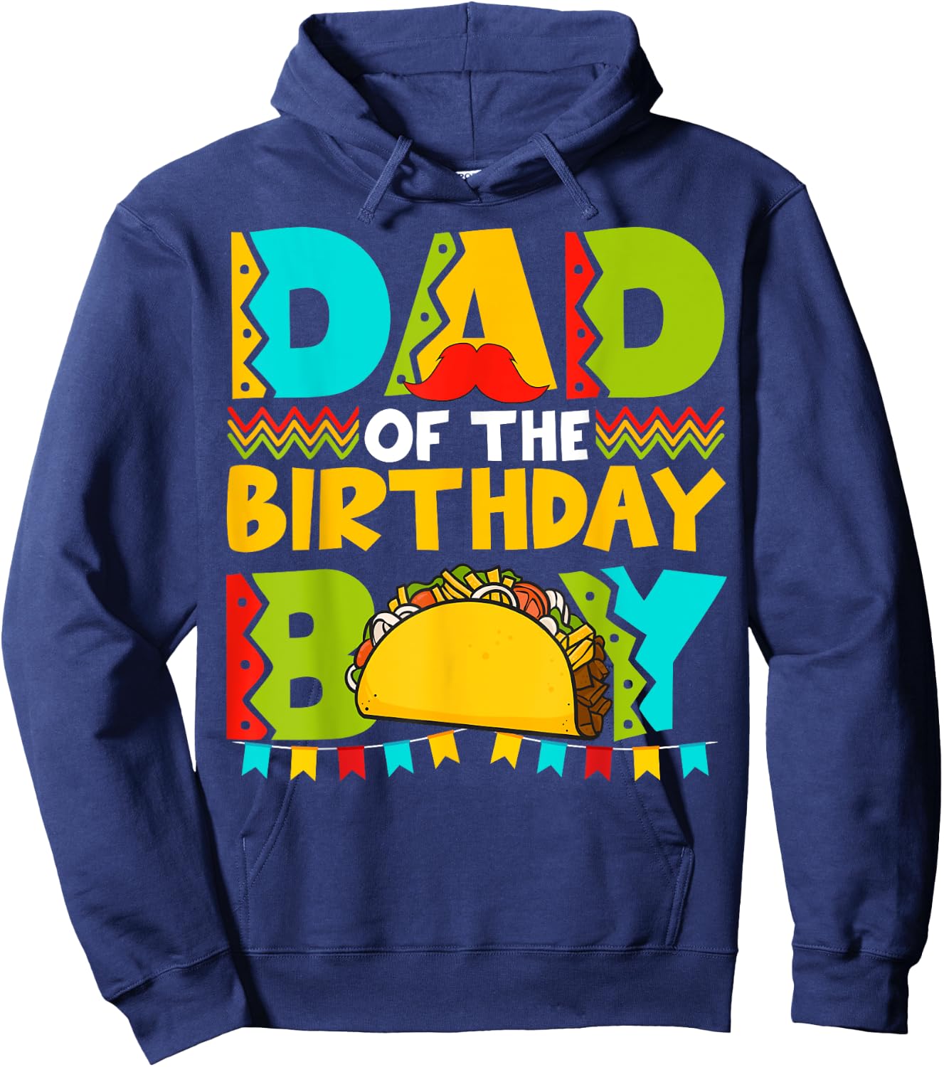 Dad of the Birthday Boy Taco Twosday Mexican Birthday Hoodie - Hoodie | Navy