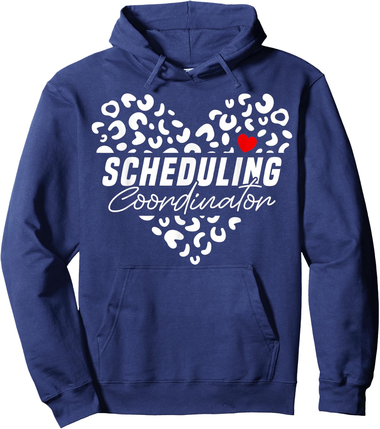Cute Scheduling Coordinator Heart Leopard Hoodie - Hoodie | Navy