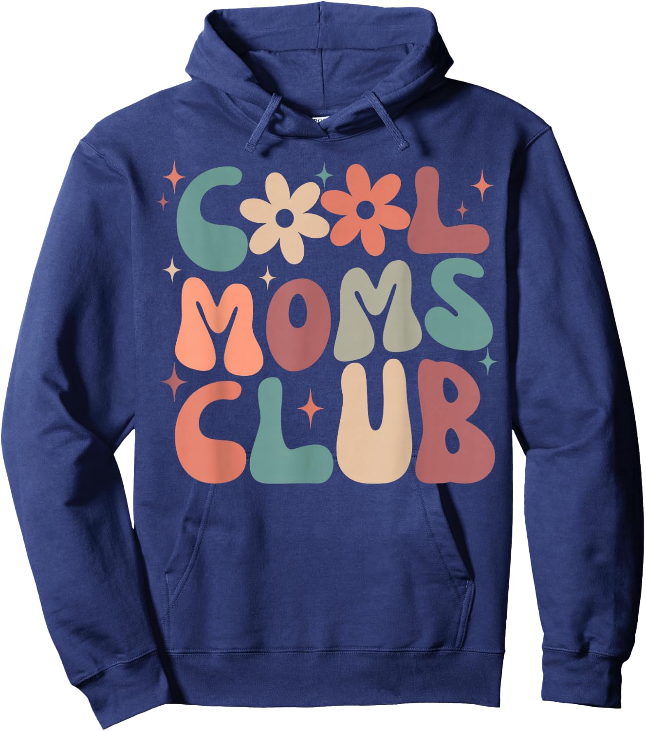 Cool Moms Club Funny Retro Groovy Mama Mommy Women Cool Mom Hoodie - Hoodie | Navy
