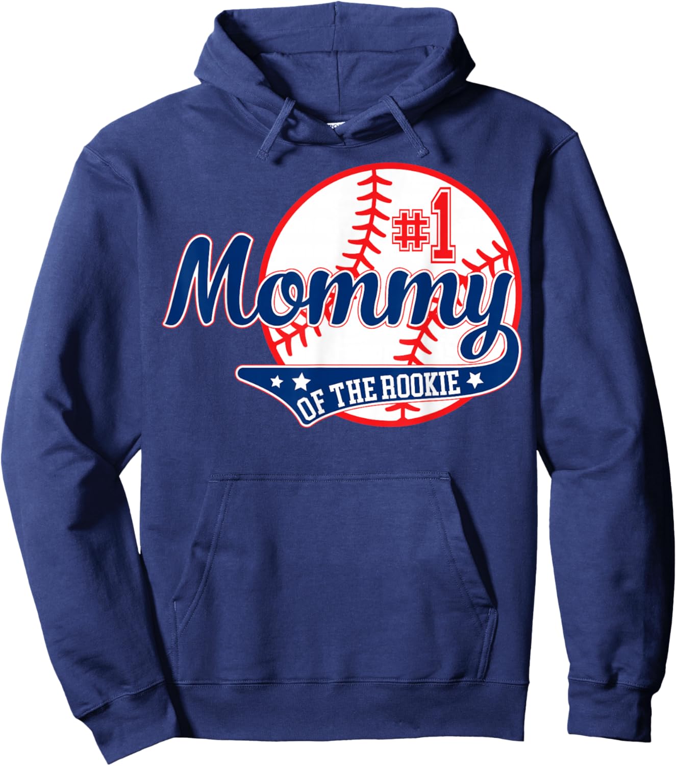 Mommy of Rookie 1st Birthday Baseball Theme Matching Party Hoodie - Hoodie | Navy