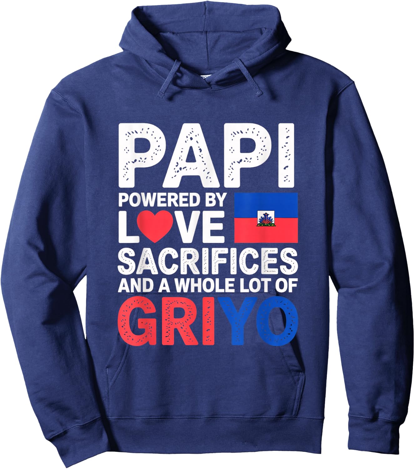 Haitian Dad Father's Day Griyo Lover Haiti Pride Heritage Hoodie - Hoodie | Navy