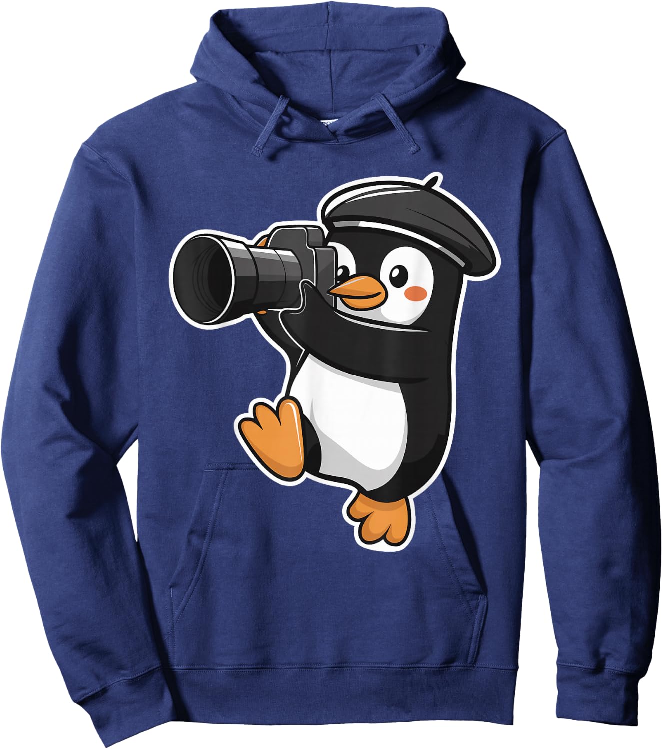 Cute Penguin Photographer With Camera Hoodie - Hoodie | Navy