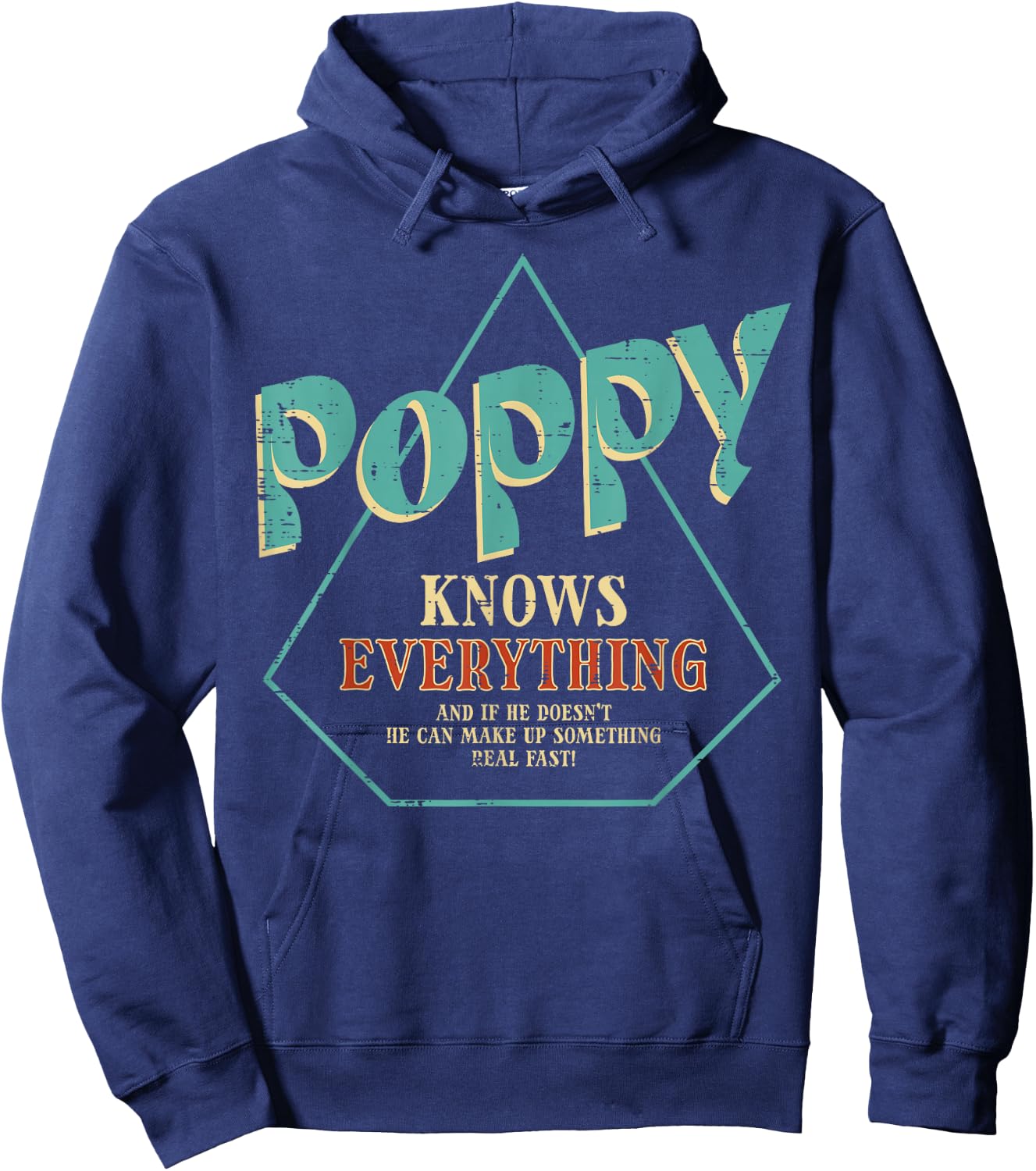 Poppy Knows Everything Fathers Grandparents Day Dad Grandpa Hoodie - Hoodie | Navy