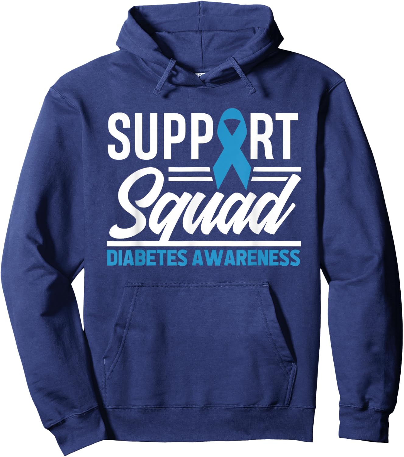 T1D T2D Warrior Support Squad Diabetes Awareness Hoodie - Hoodie | Navy