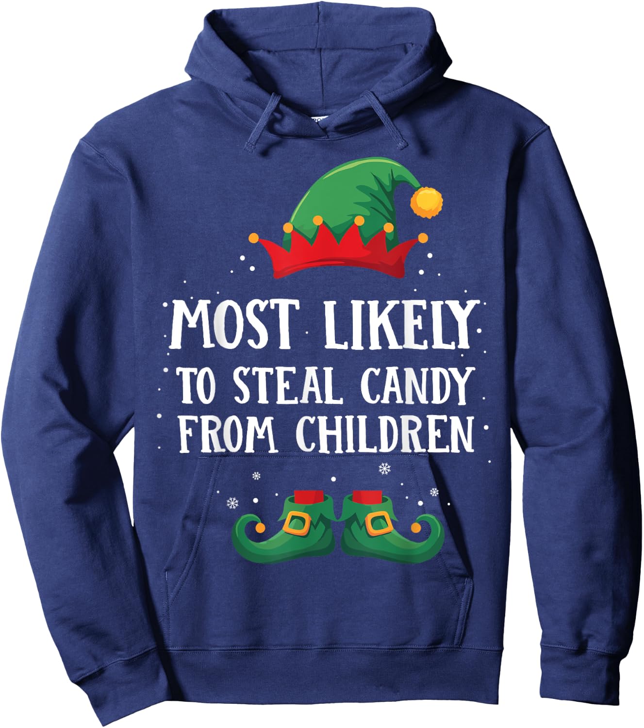 Most Likely To Steal Children Candy Matching Christmas Elf Hoodie - Hoodie | Navy