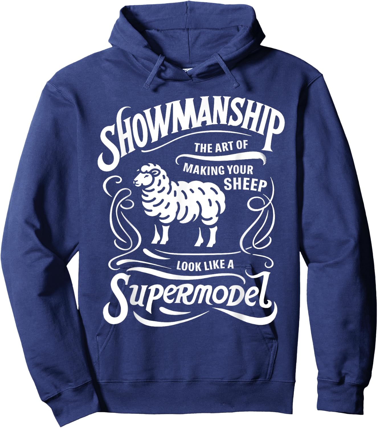 Showmanship Definition Fair Animal Show Sheep Livestock Show Hoodie - Hoodie | Navy