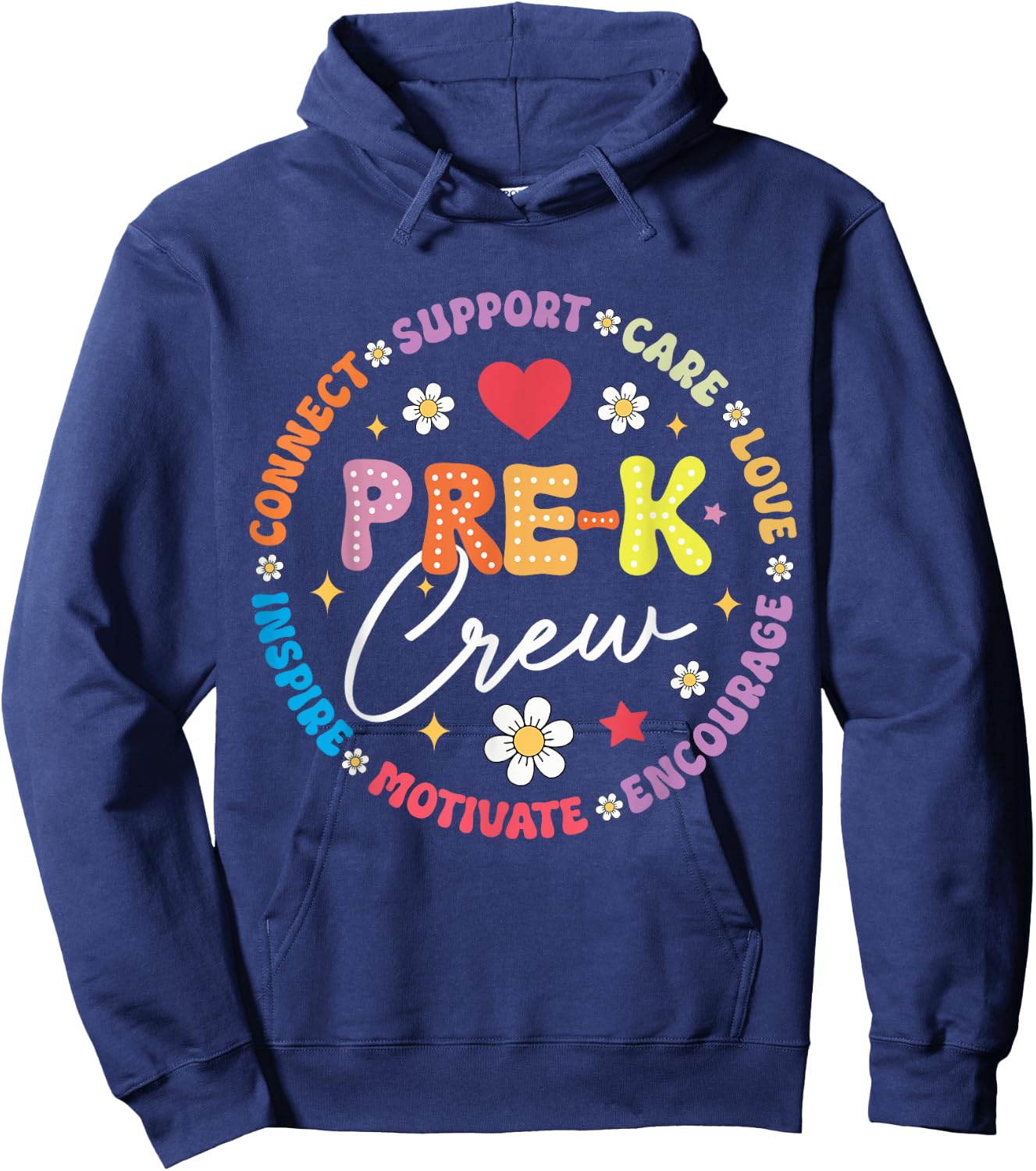 Pre-K Crew 1st Day Of School Funny Preschool Teacher Men Women Kids Hoodie - Hoodie | Navy
