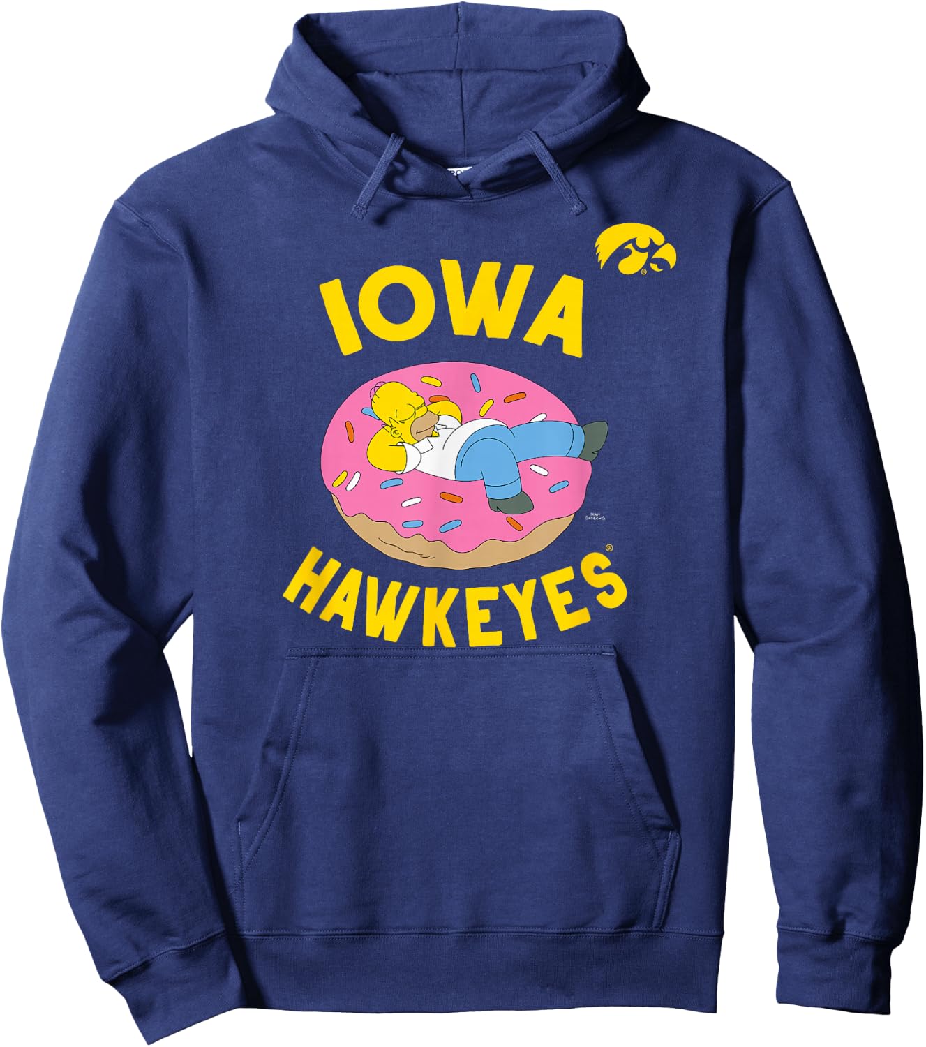 Iowa Hawkeyes Homer Simpson Donut Dark Gray Hoodie - Hoodie | Navy