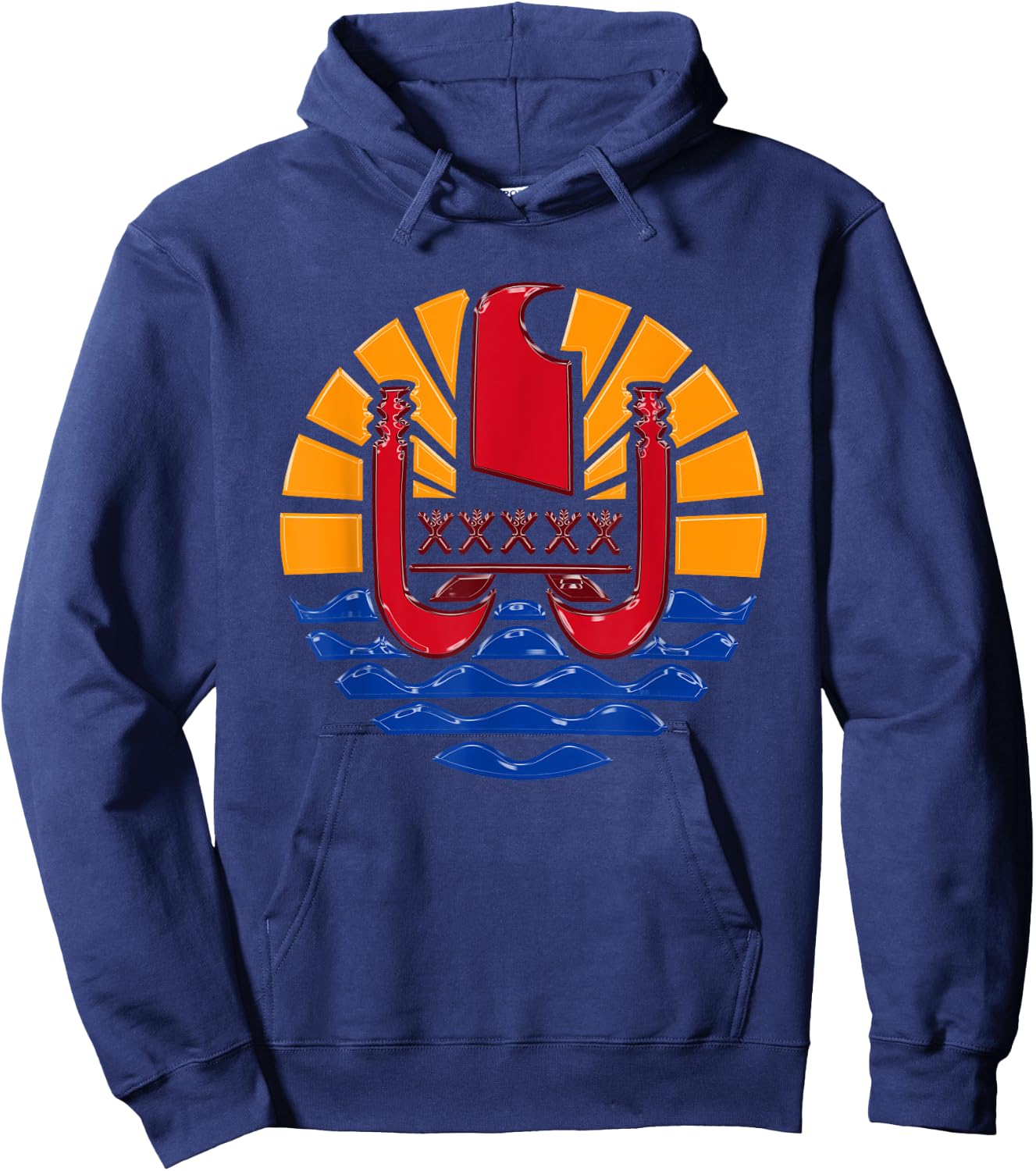 Flag Tahiti Emblem Polynesia Man Woman Child Hoodie - Hoodie | Navy