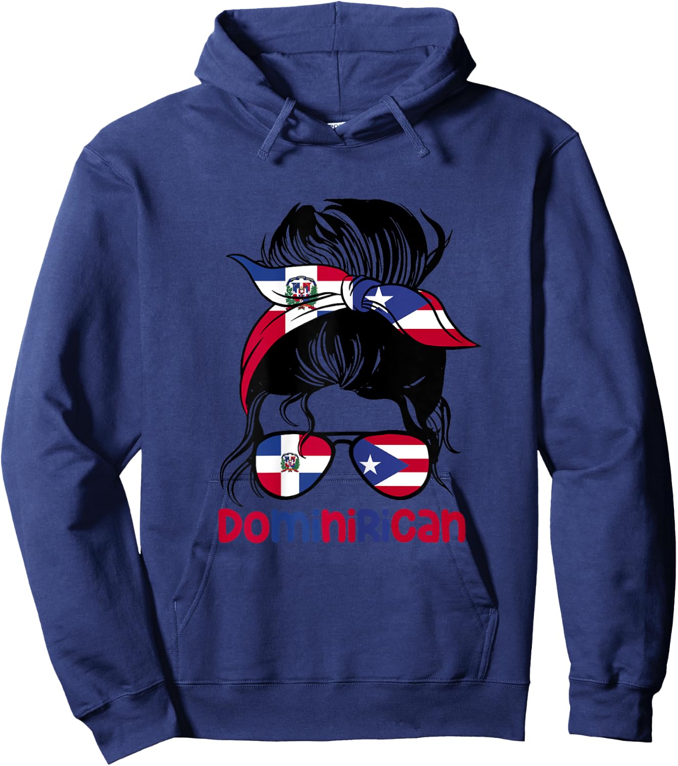 Dominirican Roots Half Dominicana half Puerto Rican Hoodie - Hoodie | Navy
