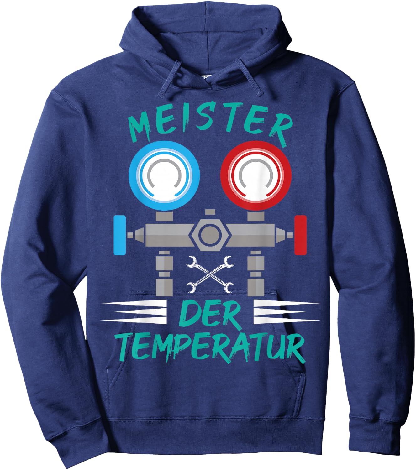 Kältetechniker Klimatechniker Kältetechnikmeister Meister der Temperatur , Herren, Schwarz, S, Kurzarm, , Sommer, Herbst Hoodie - Hoodie | Navy