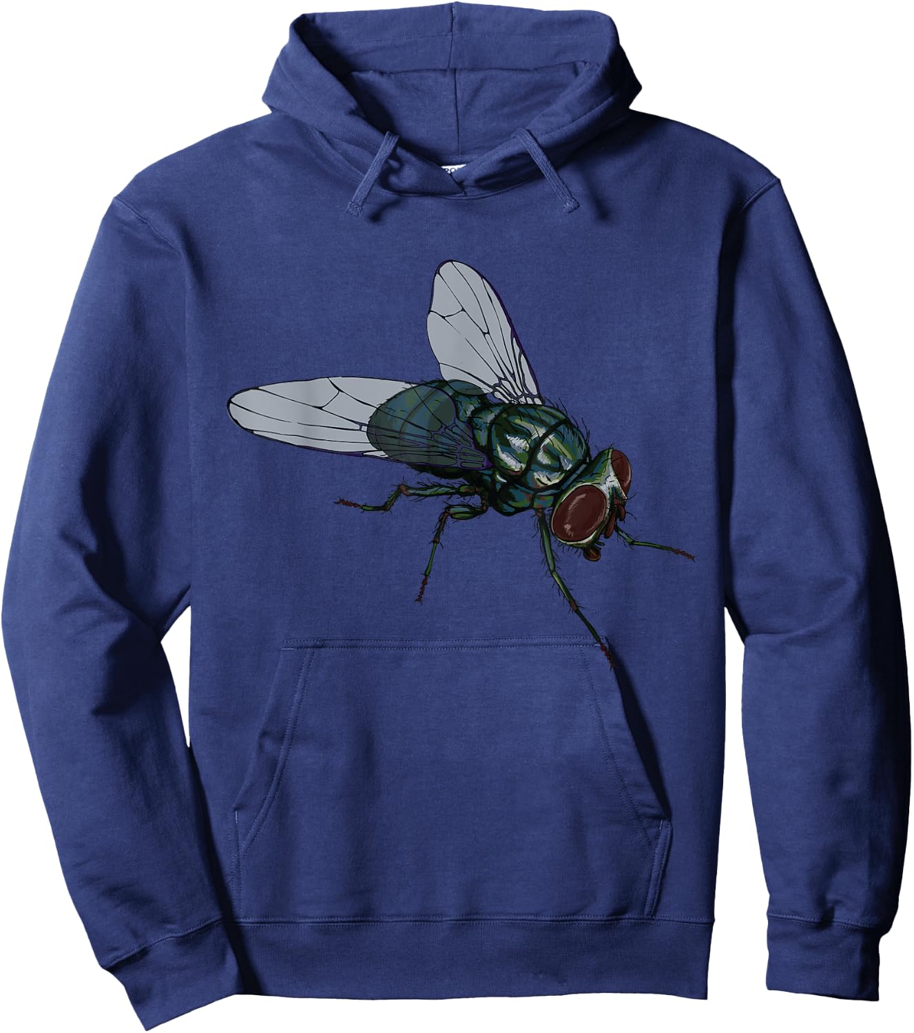 CRUDO Fly Common House Fly Insect -Adults & Kids Black Cotton 60%, Polyester 40% Short Sleeve Hoodie - Hoodie | Navy