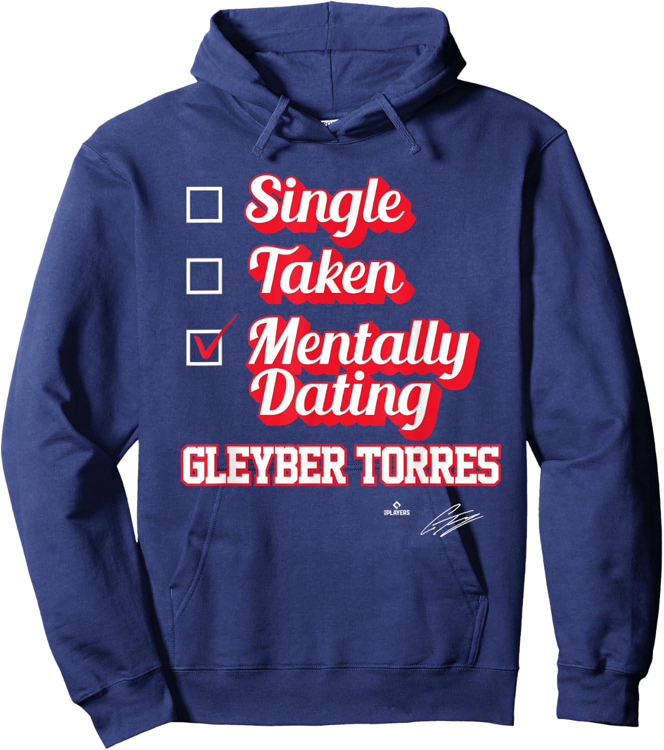 Single Taken Mentally Dating Gleyber Torres Hoodie - Hoodie | Navy