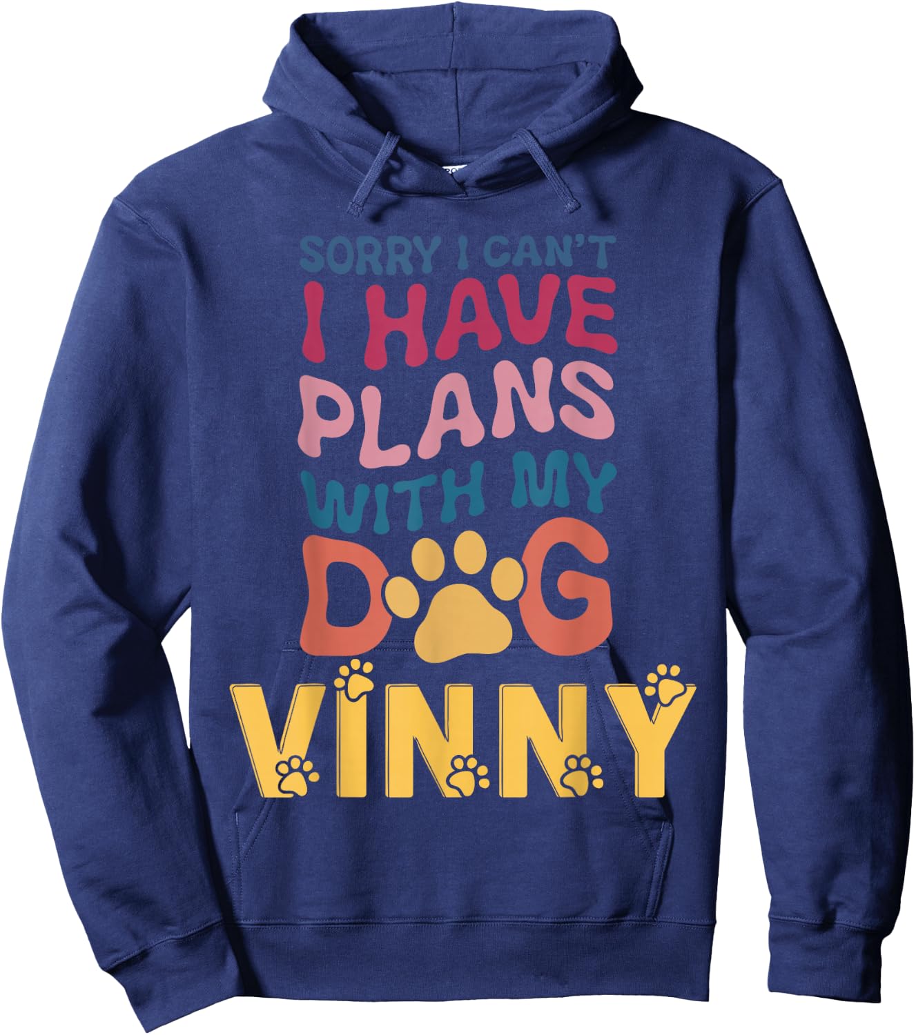 Dog Name Vinny Personalised Gift Busy With My Dog Vinny Women Kids Hoodie - Hoodie | Navy
