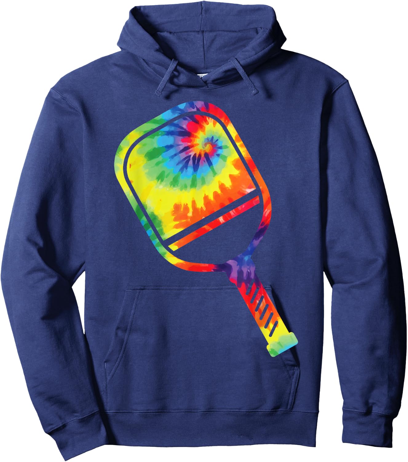 Pickleball Paddle Tie Dye Retro 80s 90s Hoodie - Hoodie | Navy