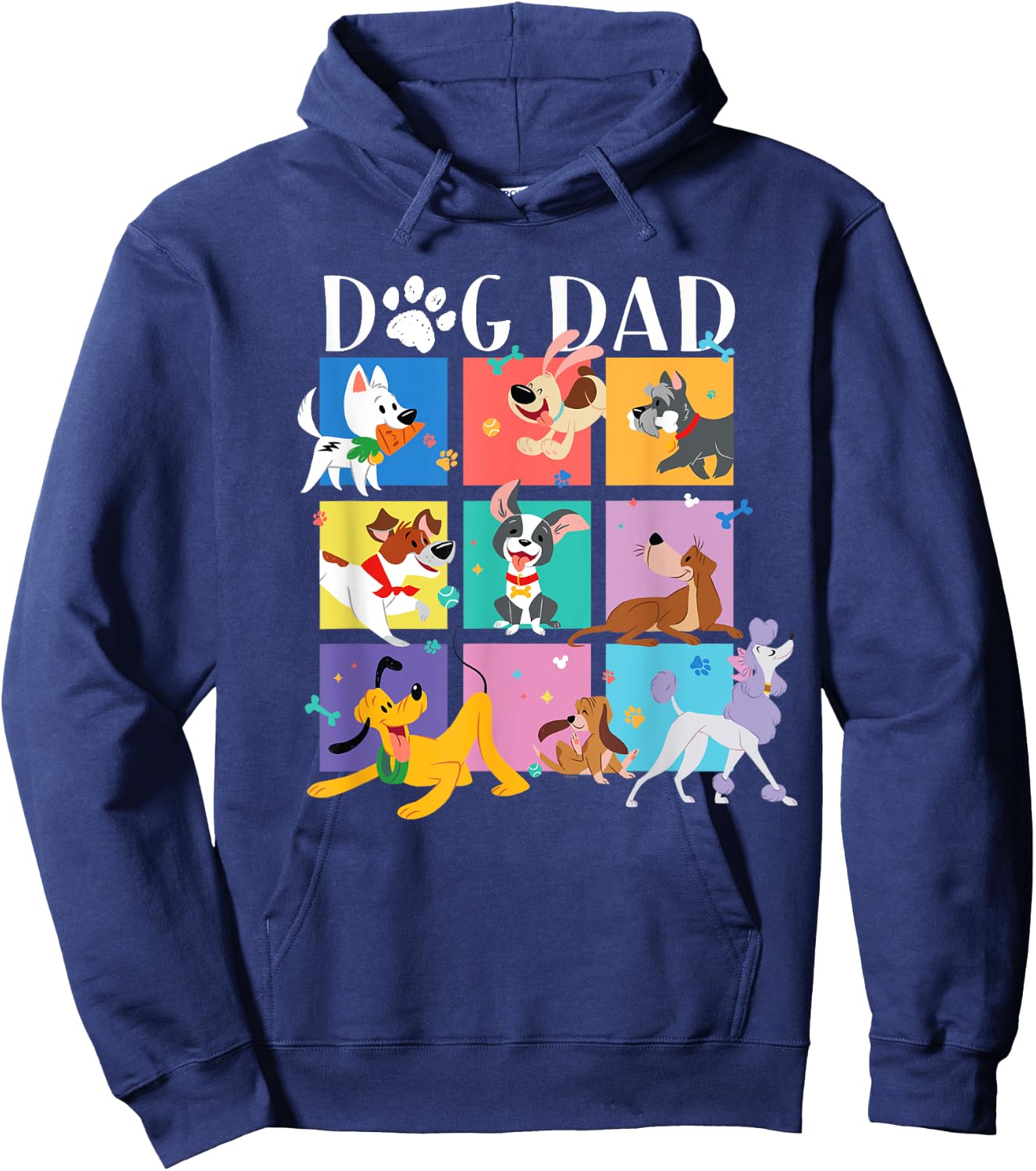 Disney "Dog Dad" Pet Parent Animated Disney Dogs Hoodie - Hoodie | Navy