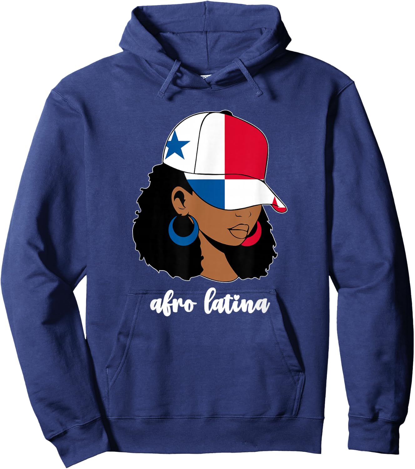 Black Afro Latina Panamanian Girl Women Panama Flag Panameña Hoodie - Hoodie | Navy