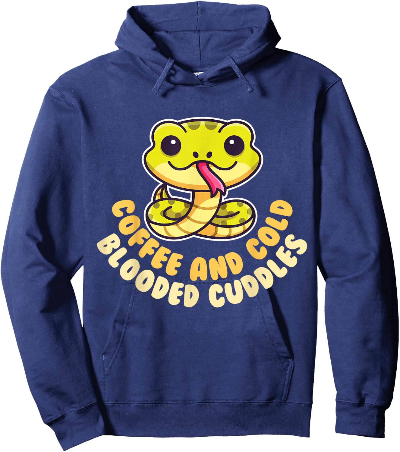 Cute Snake Coffee and Cold Blooded Cuddles Reptile Hoodie - Hoodie | Navy