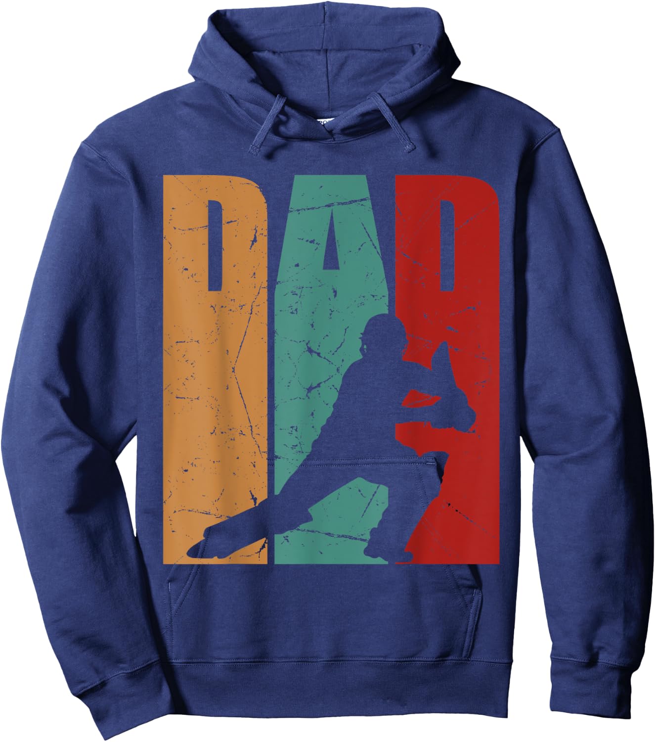 Vintage Cricket Dad Father's Day Ideas Cricket Player Hoodie - Hoodie | Navy