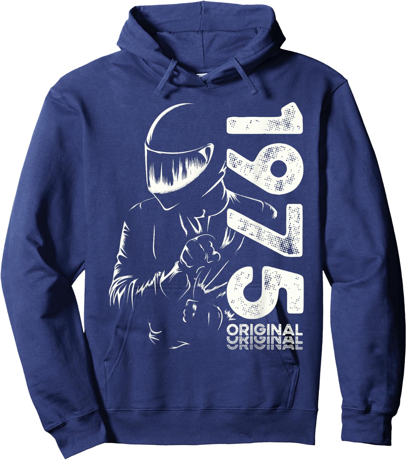 50th Birthday Man Motorcycle Biker Biker 1975 , Black, S Hoodie - Hoodie | Navy