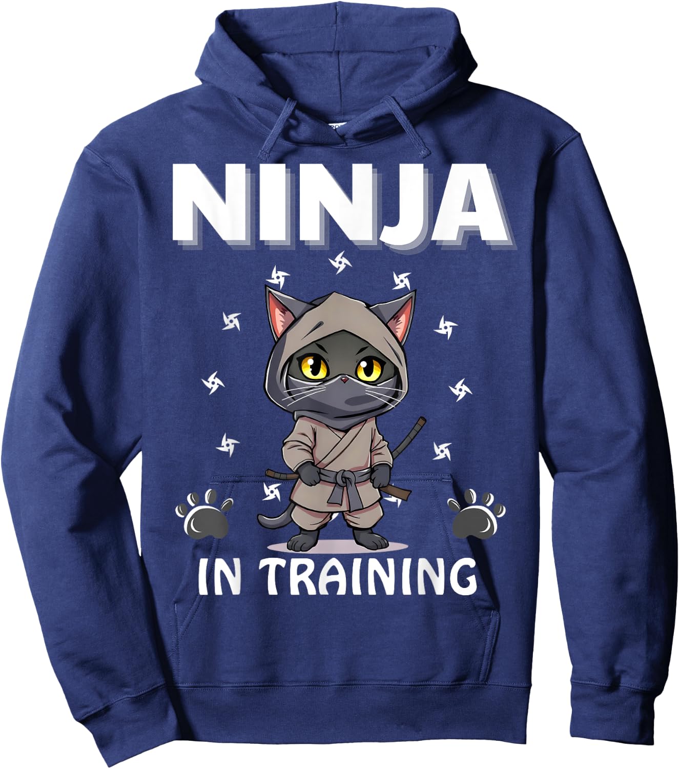 Ninja In Training Cute Cat Funny Birthday Ninjas Boys Girls Hoodie - Hoodie | Navy