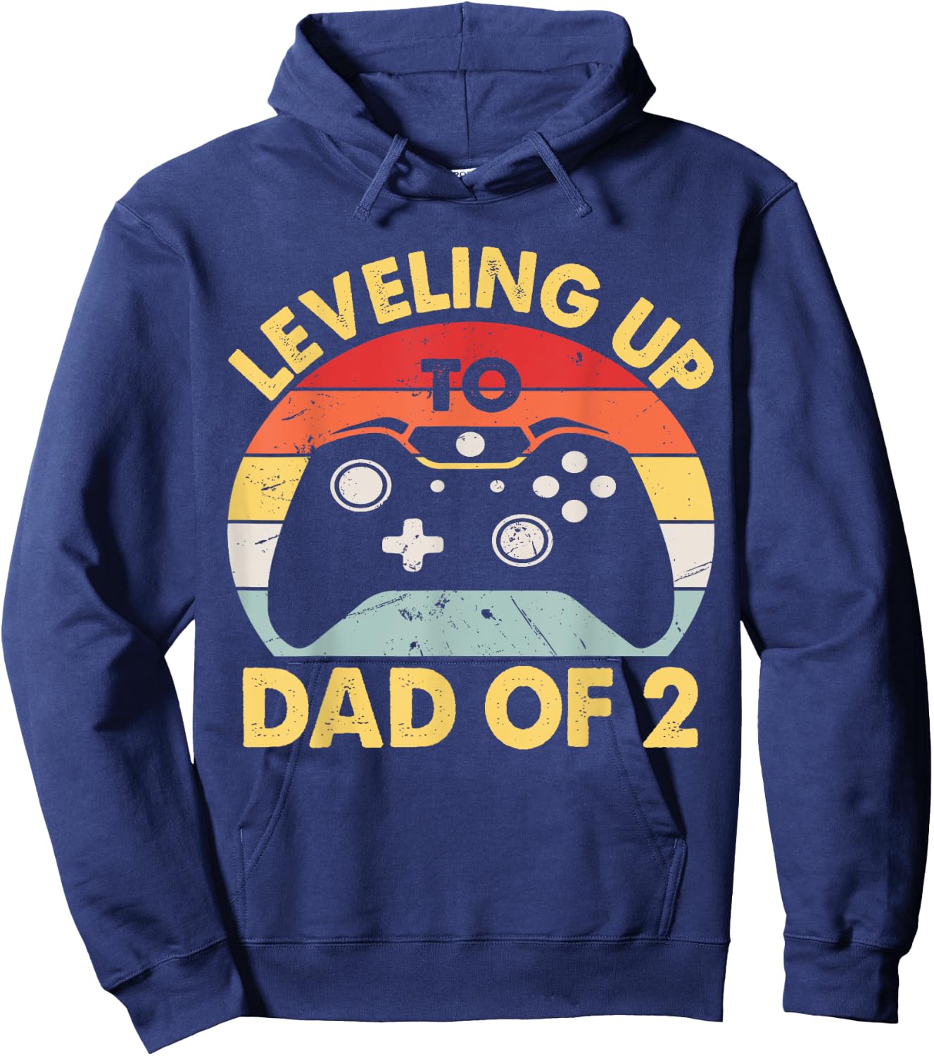 Daddy of Two Gamer Daddy Squared 2 Gaming Father for the Second Time Hoodie - Hoodie | Navy