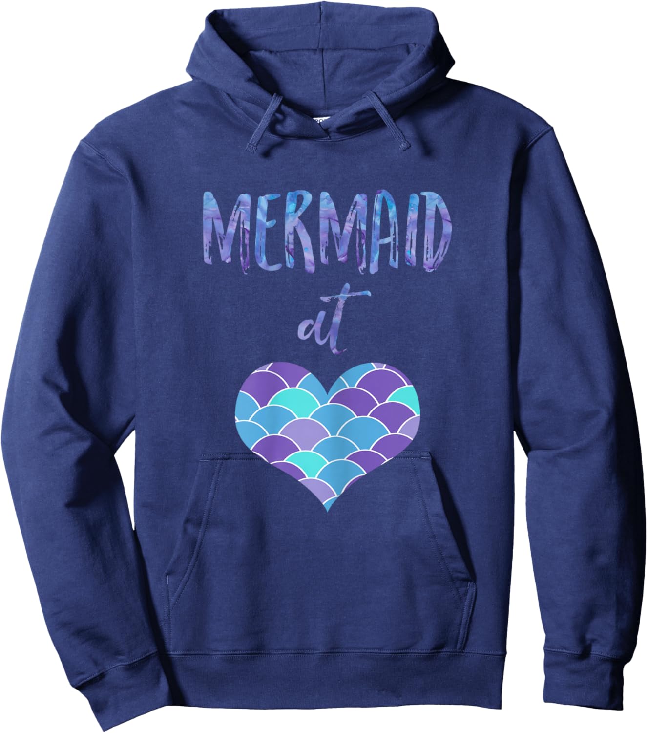 Mermaid Forever Mermaid At Heart Hoodie - Hoodie | Navy