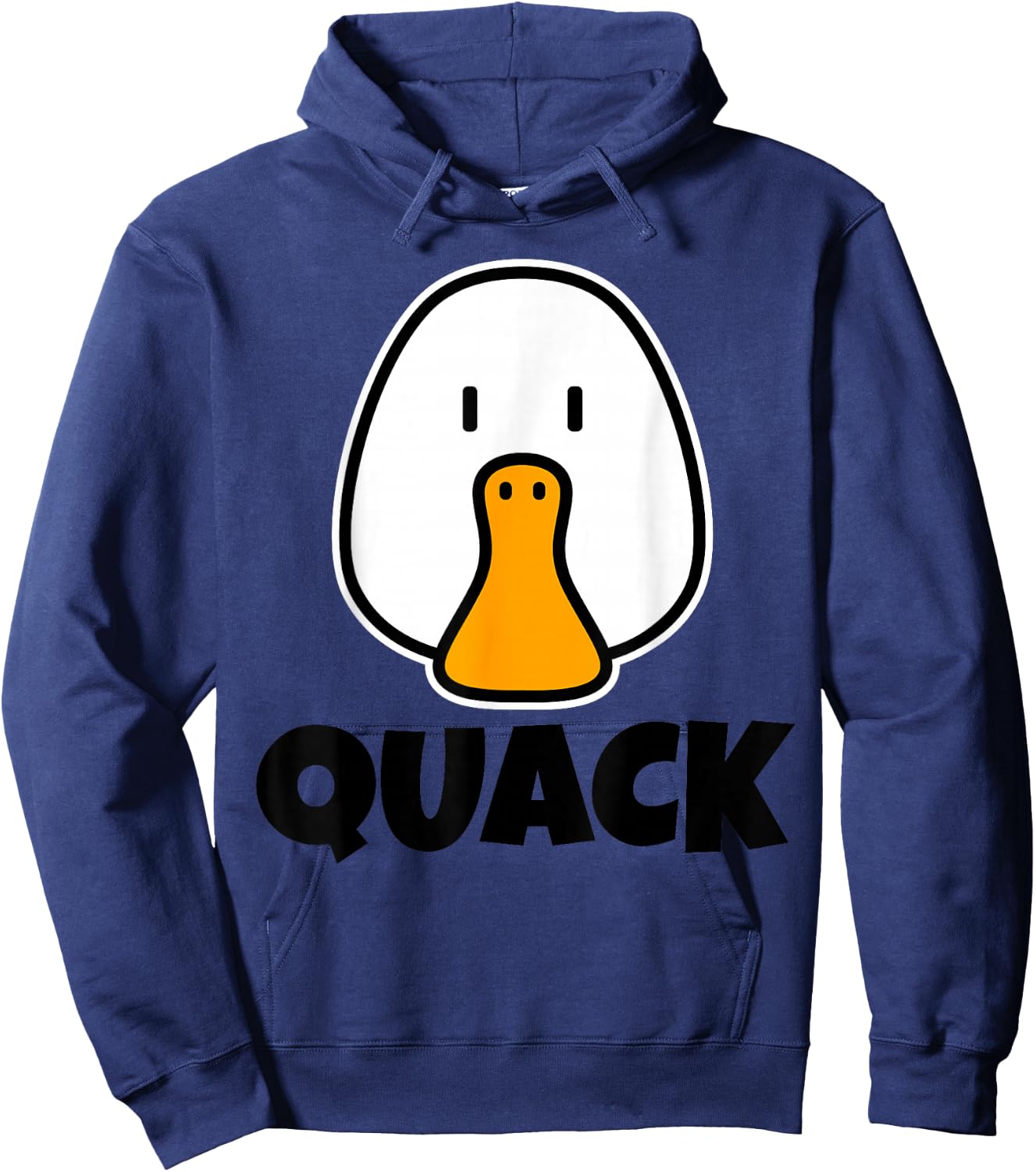 QUACK Cute Childrens Ducks Design for Kids Cartoon Duck Face Hoodie - Hoodie | Navy