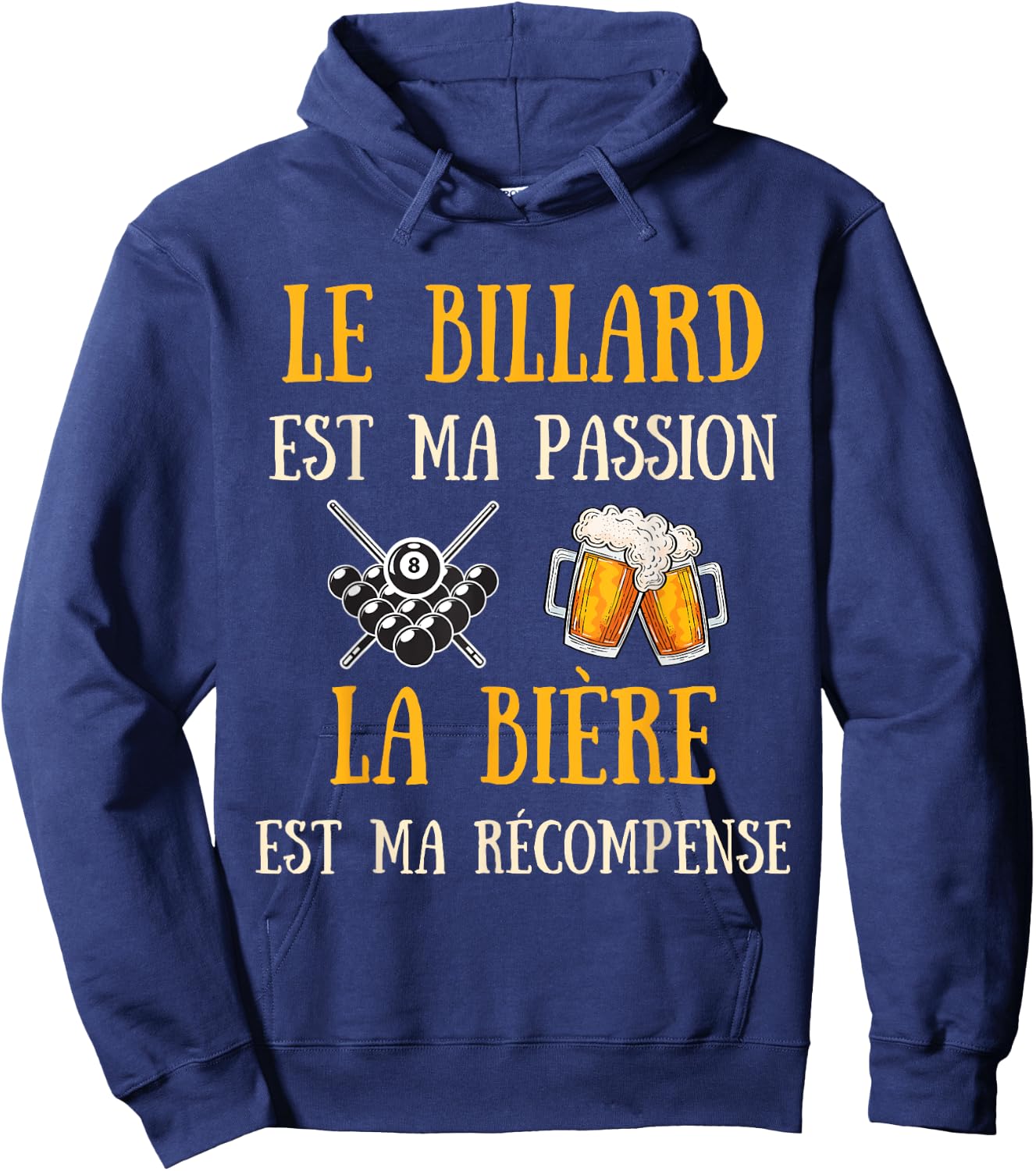 Men's Billiards Humour Vintage Gift Humorous Beer , Black, S Hoodie - Hoodie | Navy