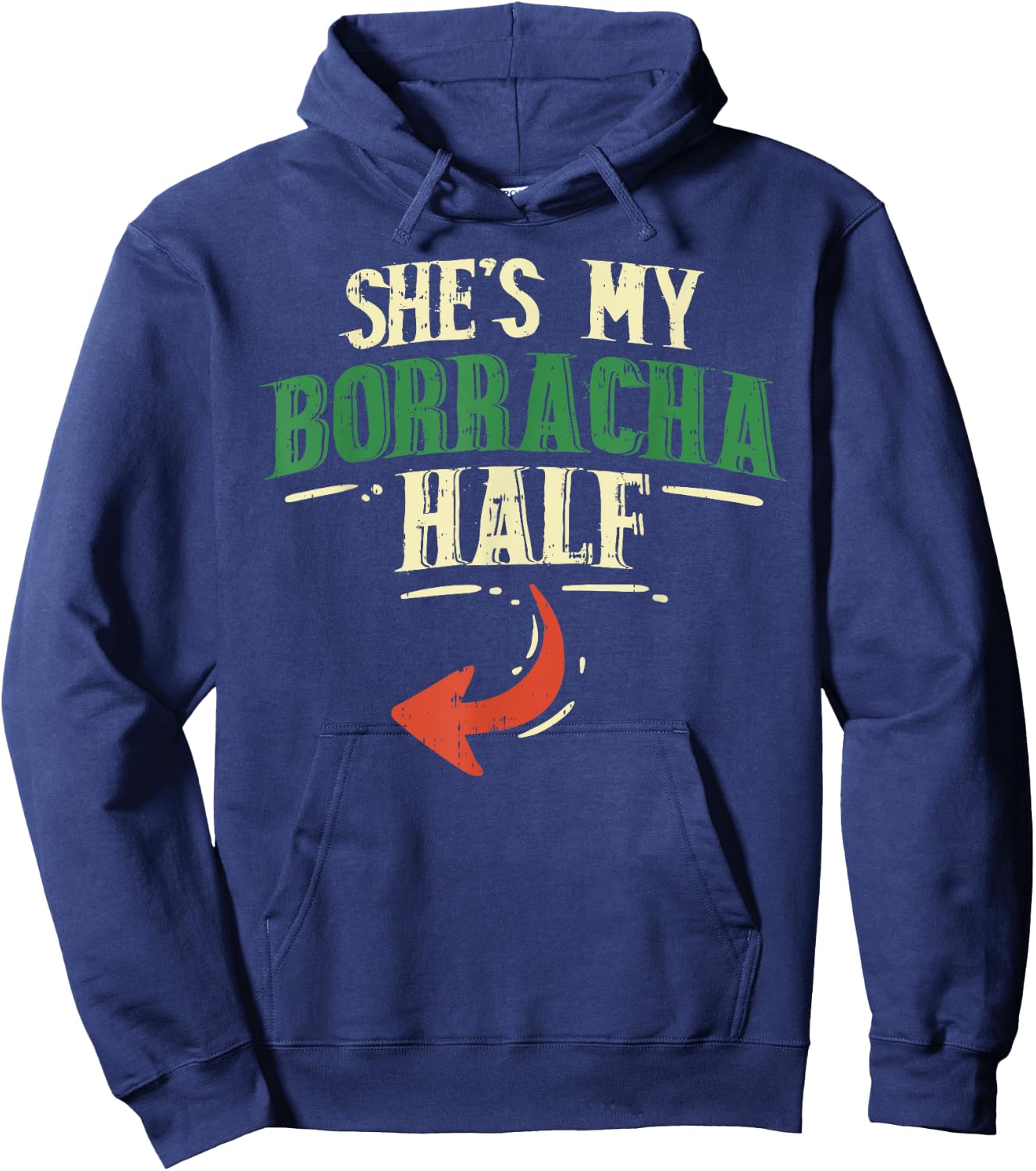 Shes My Borracha Half Cinco De Mayo Couple Matching Mexican Hoodie - Hoodie | Navy
