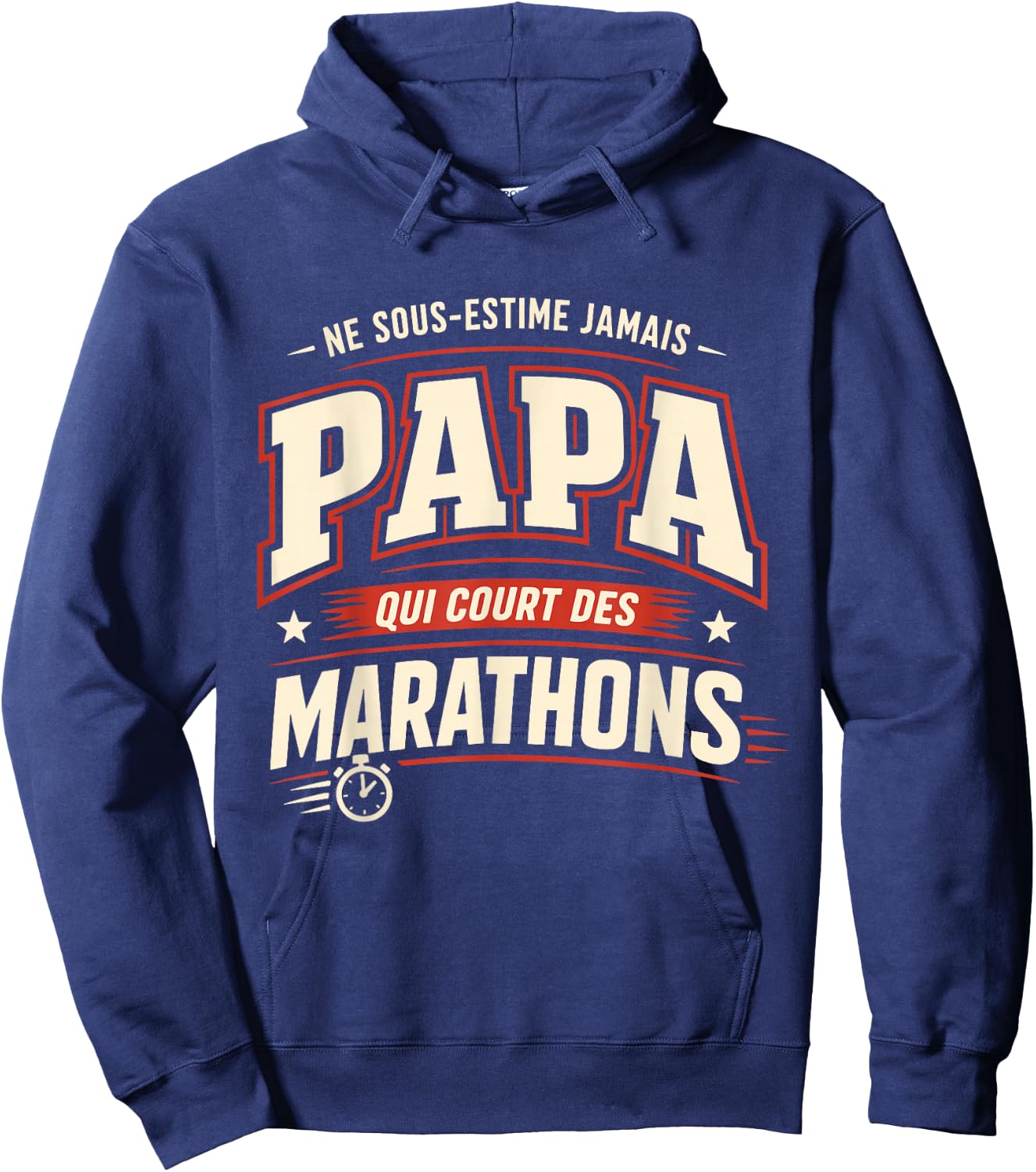 Papa Marathon Humour Cadeau Coureur Homme Running Hoodie - Hoodie | Navy