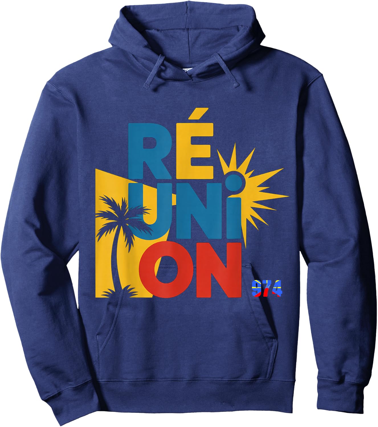 ile de la réunion gift man woman 974 Souvenir artisanal Hoodie - Hoodie | Navy