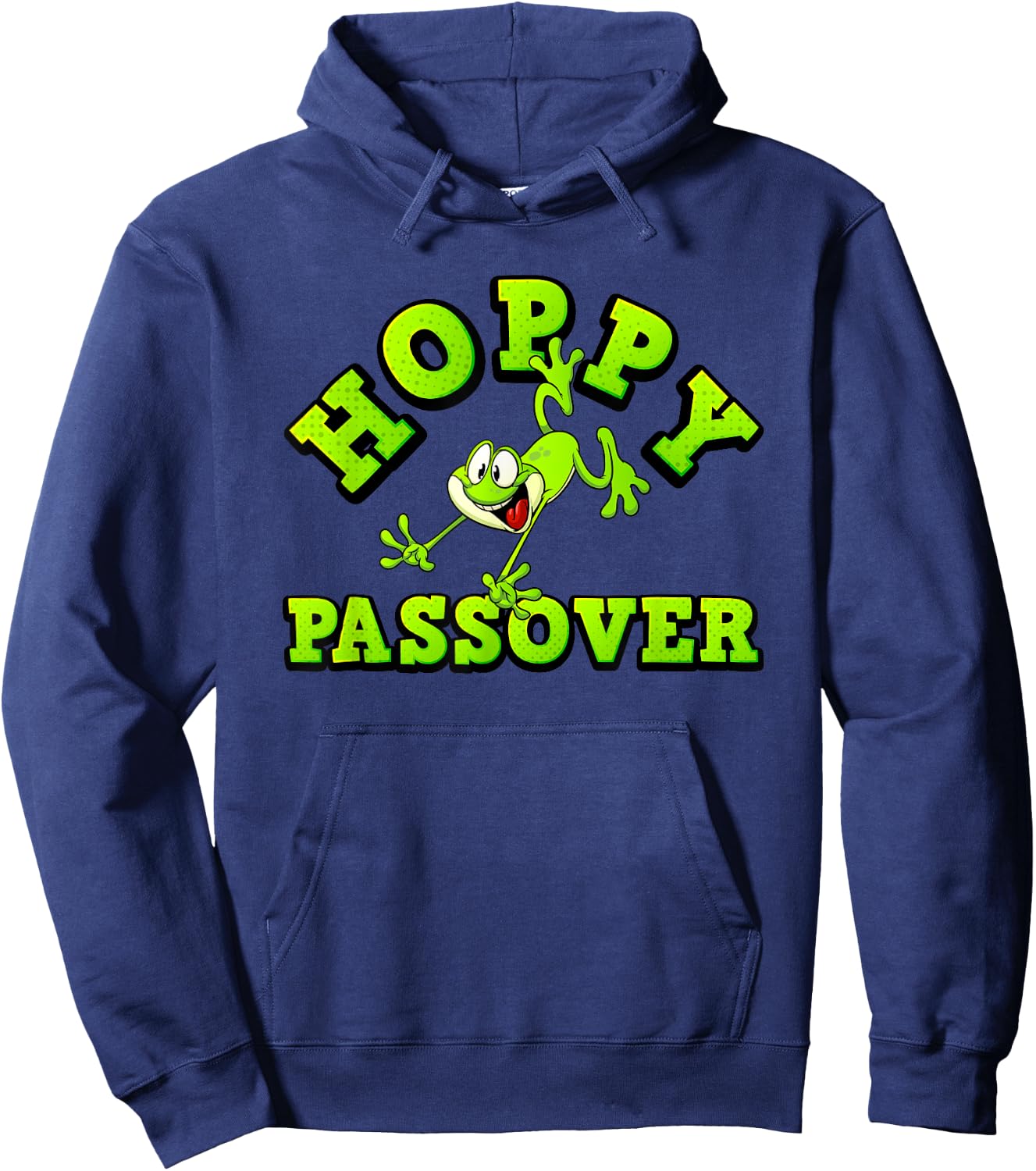 Hoppy Passover Funny Kids Frog Plague Traditions Pesach Hoodie - Hoodie | Navy