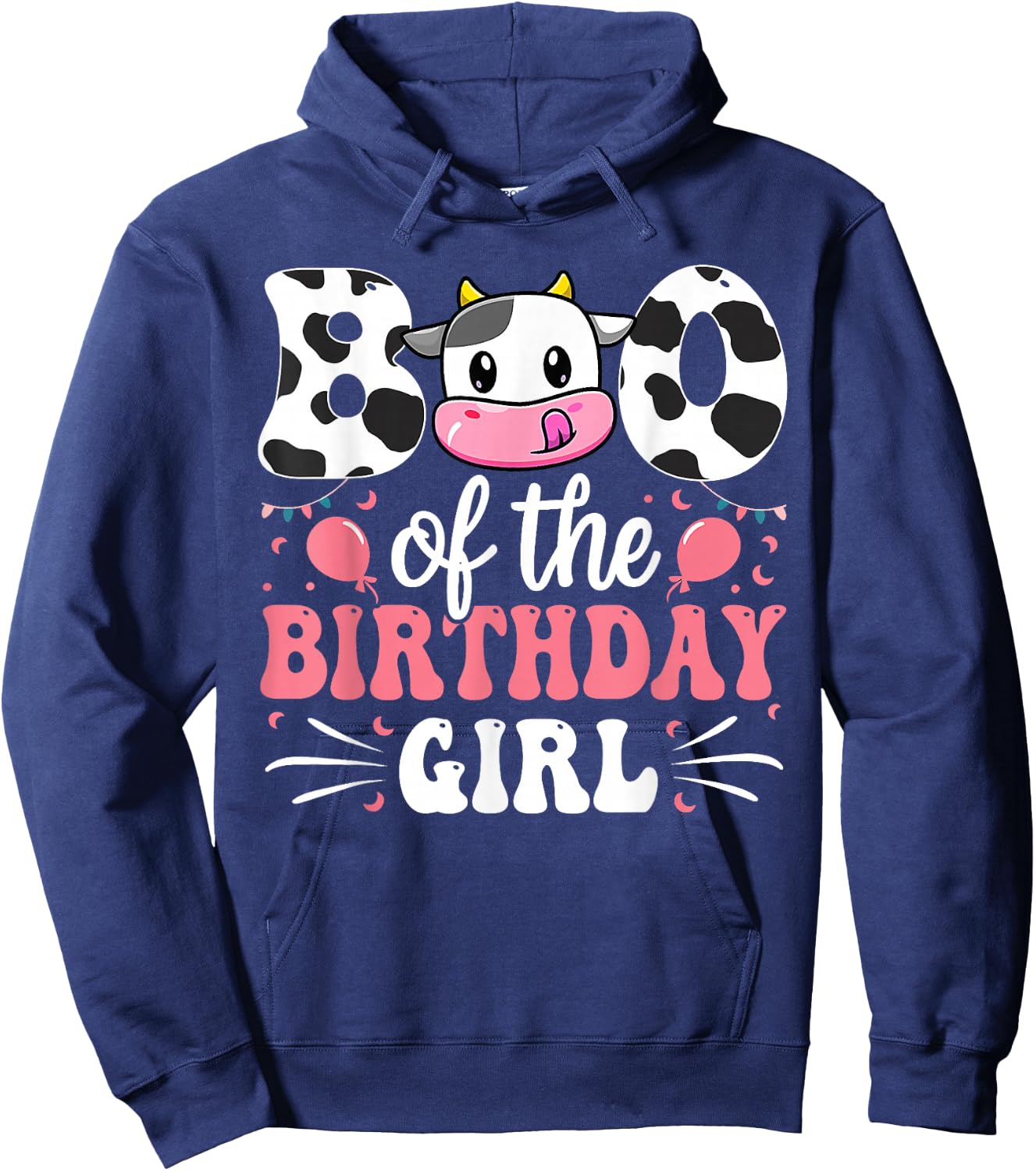 Brother Of The Birthday Girl Cow Family Matching 1st Hoodie - Hoodie | Navy