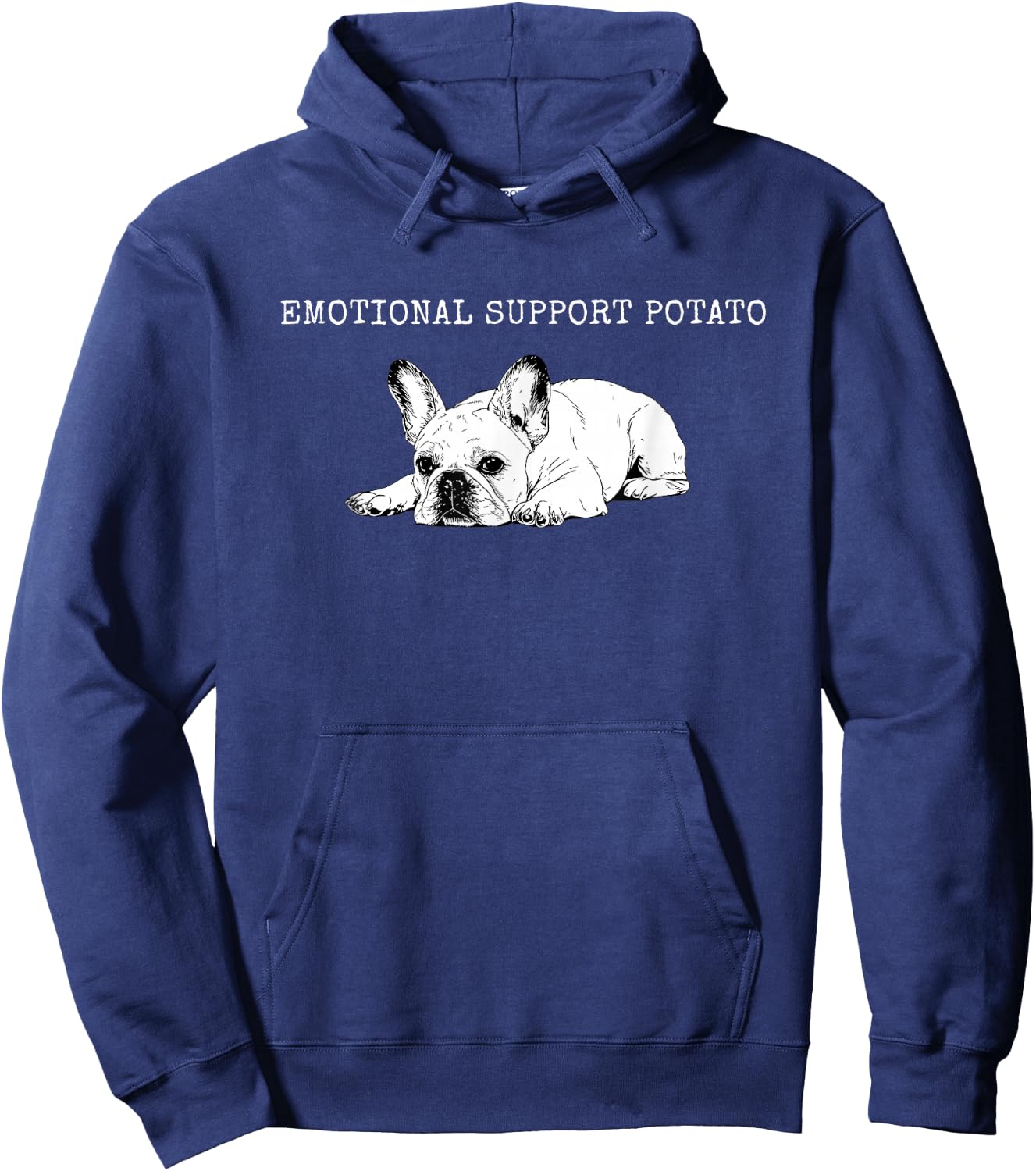 Emotional Support Potato French Bulldog Hoodie - Hoodie | Navy