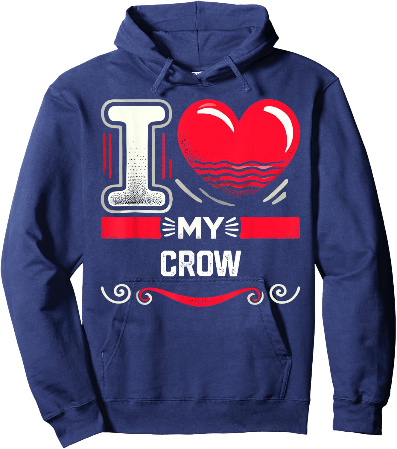 I Love My CROW Heart CROWS Hoodie - Hoodie | Navy