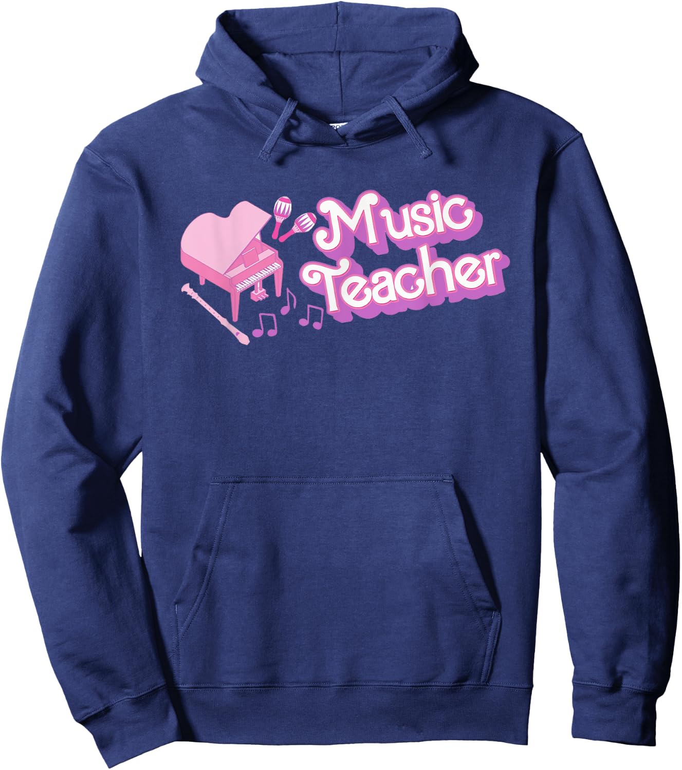 Women Music Teacher Back to School Music Education Students Hoodie - Hoodie | Navy