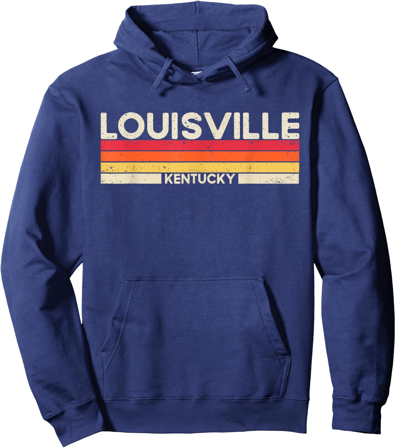 Louisville State of Kentucky 80s 90s Vintage Sunset Hoodie - Hoodie | Navy