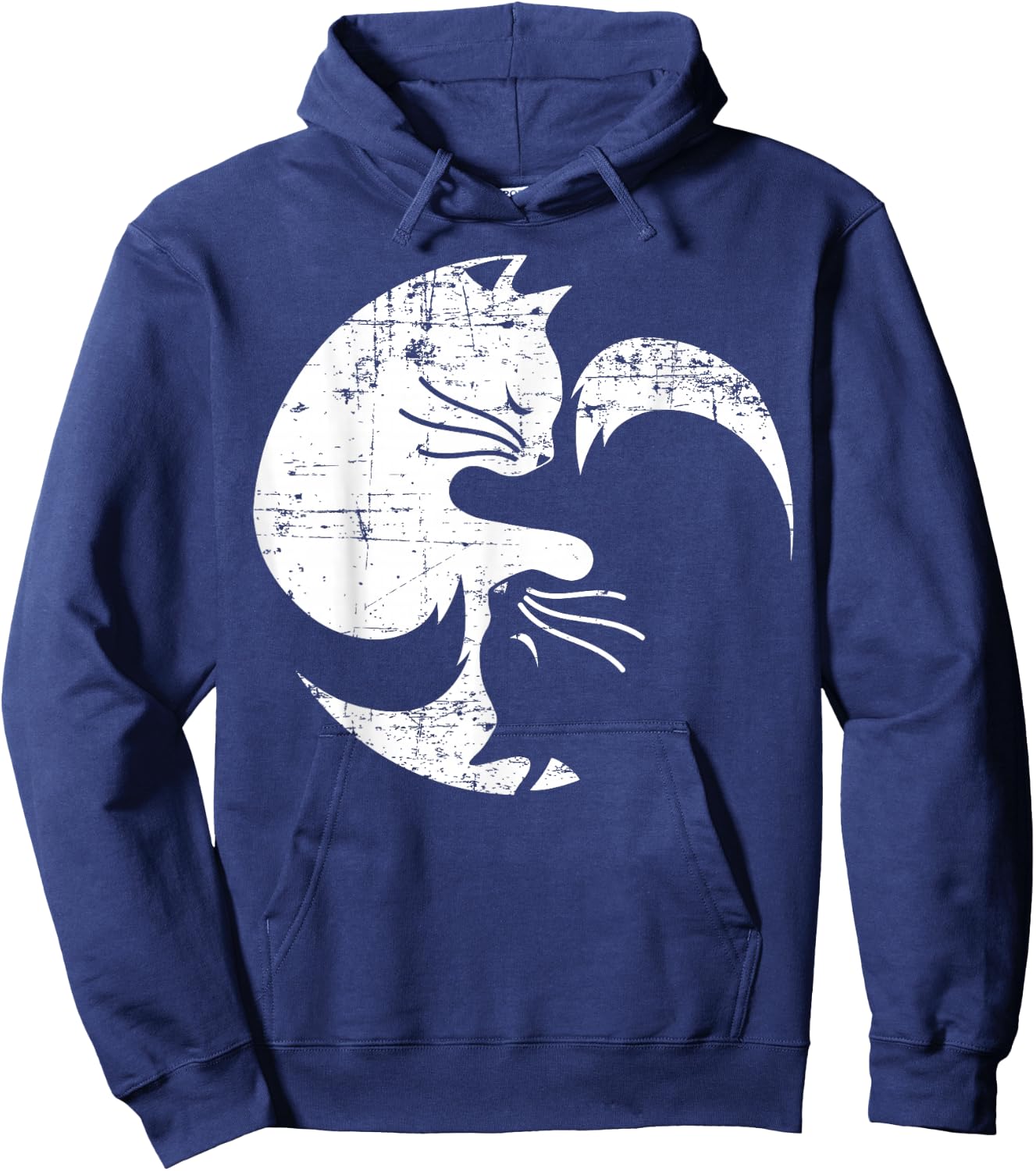 Cat Yin Yang Yoga Spirituality Meditation Balance Zen Hoodie - Hoodie | Navy