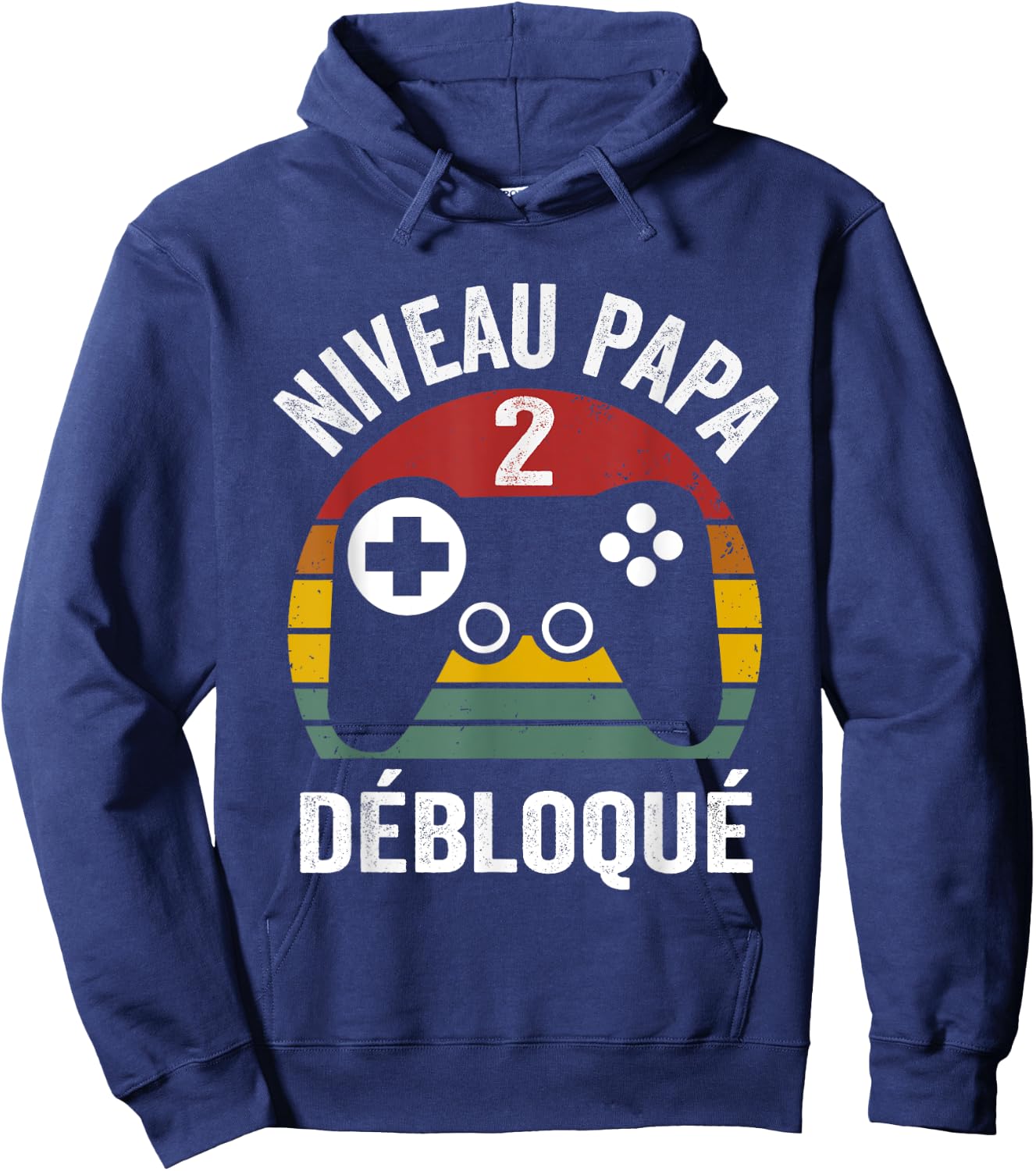 Drôle nouveau papa 2 débloqué chemise niveau papa day shirt Hoodie - Hoodie | Navy