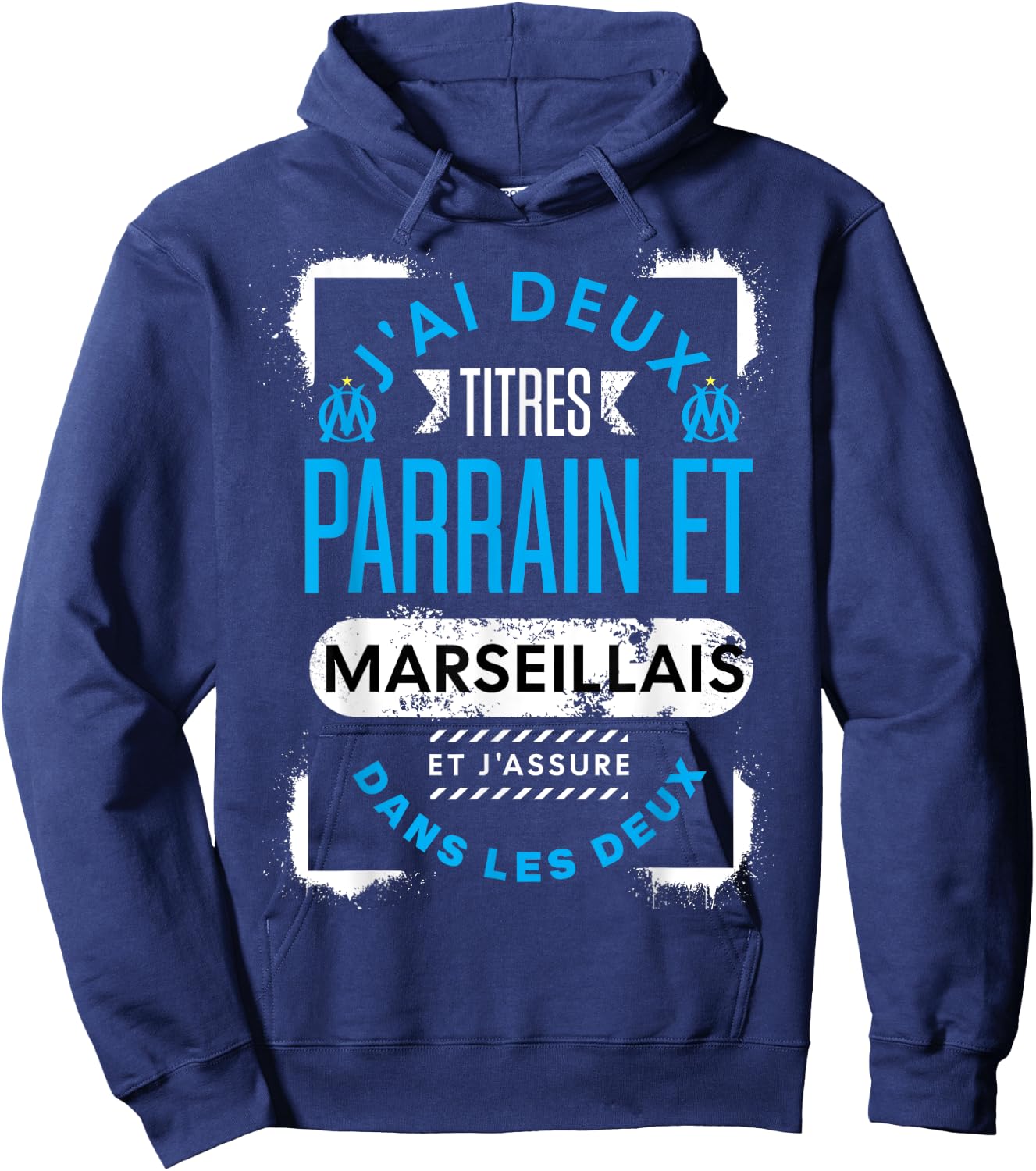 Marseille Supporter Football Godfather Man Humour , Black, S Hoodie - Hoodie | Navy