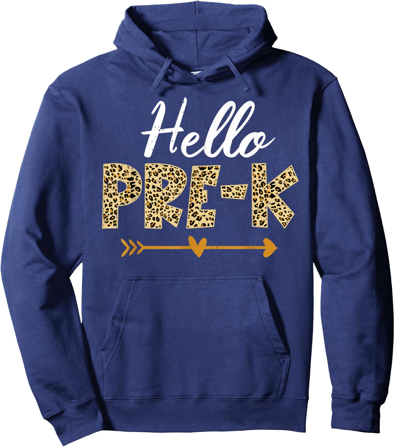 Hello Pre-K Leopard Pre-K Squad Teacher Kids Back To School Hoodie - Hoodie | Navy