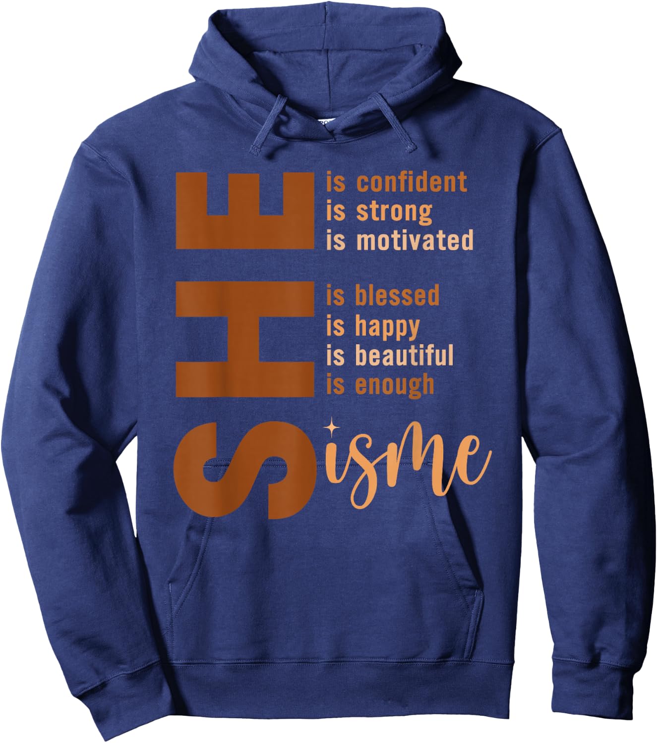 She is Me Strong Educated Blessed Black History Women Girls Hoodie - Hoodie | Navy